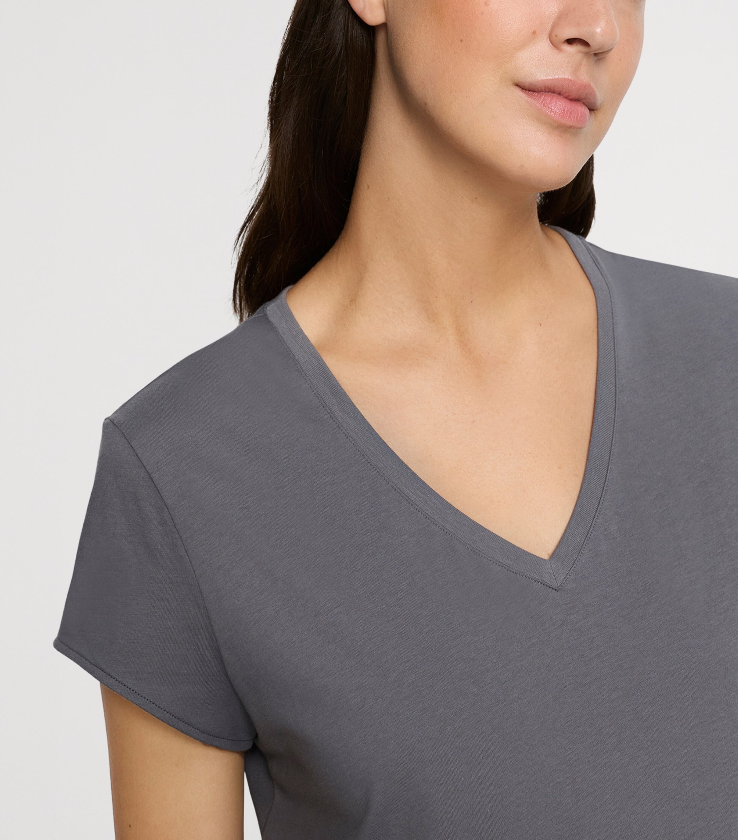 Hanro Womens Organic Cotton Natural T-Shirt Mercury Image 6