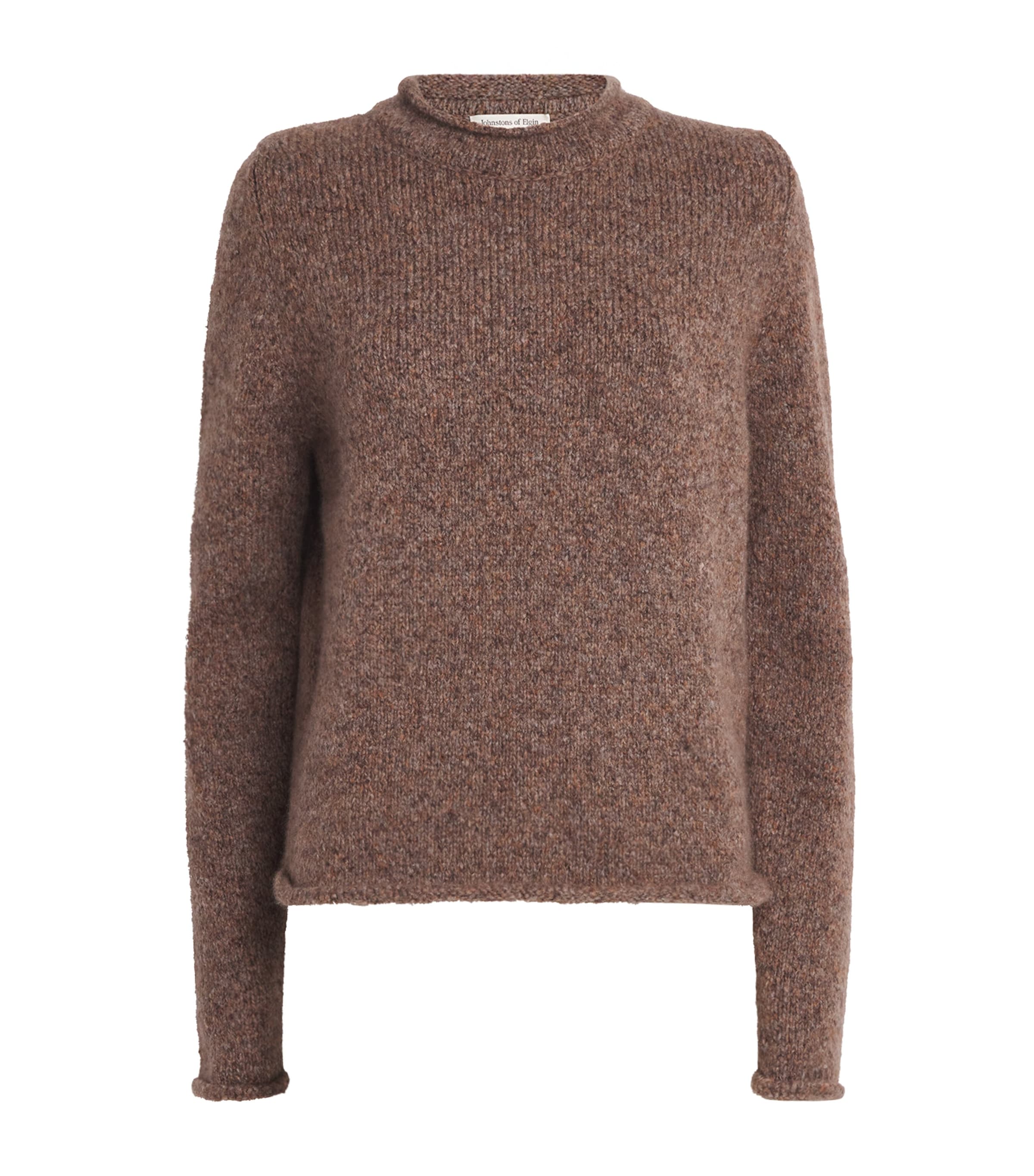 Johnstons Of Elgin Cashmere-silk Brushed Oversized Sweater In Brown