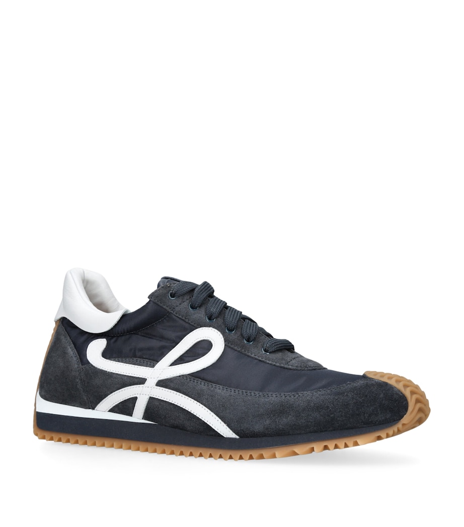 Suede-Panel Flow Runner Sneakers BLUE/DARK Image 3