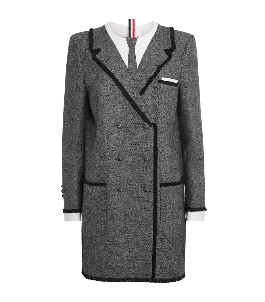 Wool Trompe-l’Oeil Dress BLK/WHT Image 1