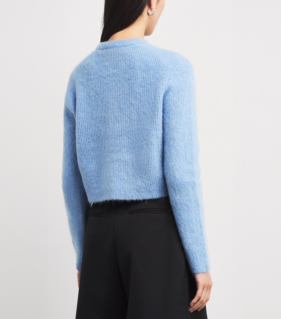 Cropped Bow Cardigan BLUE SKY Image 4