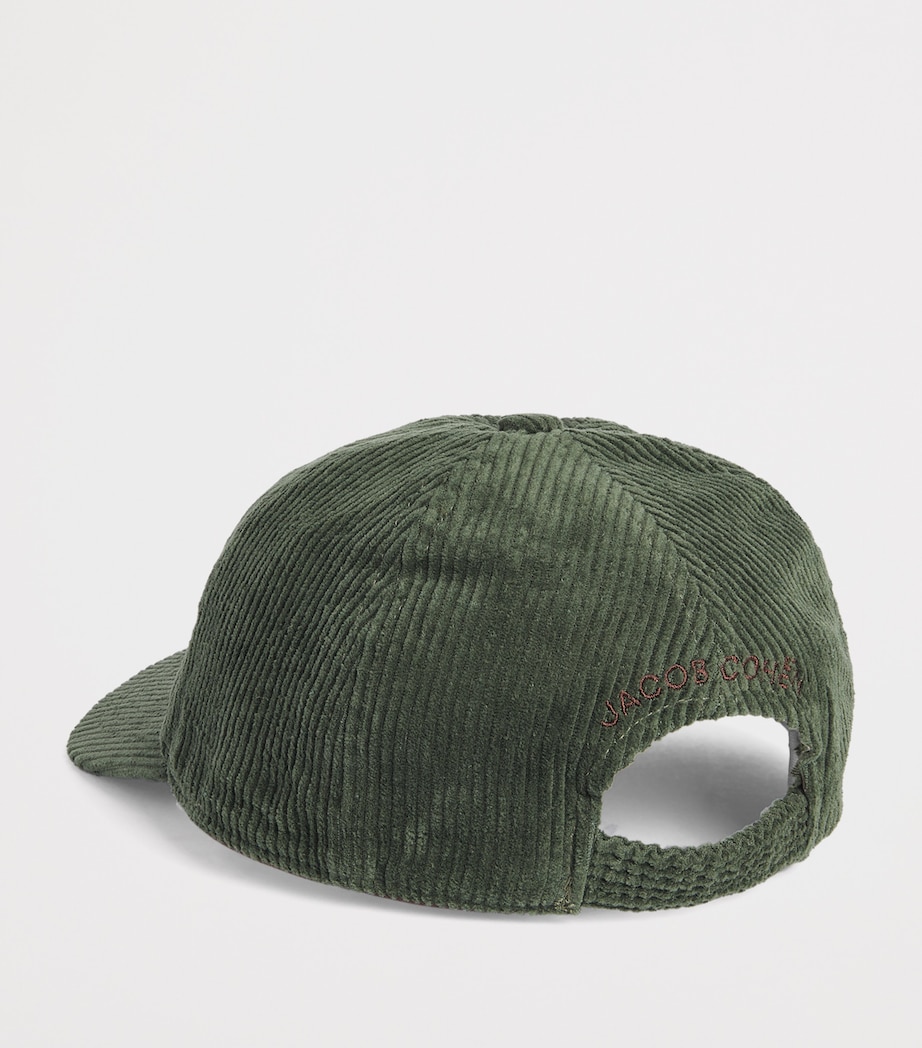 Jacob Cohën Cotton Corduroy Logo Baseball Cap Military Green Image 2