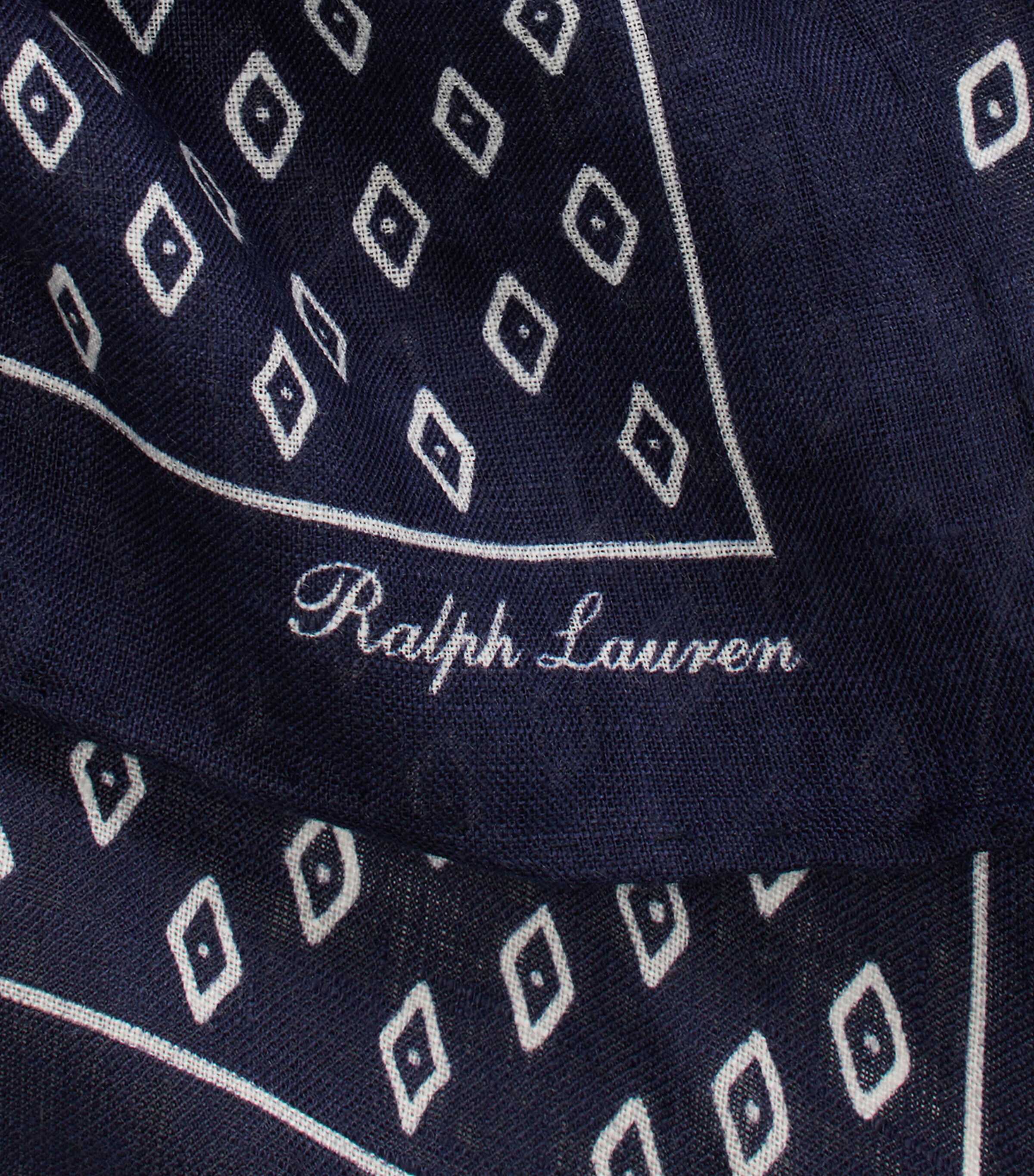 Ralph Lauren Collection Linen Art Deco Neckerchief Natural Image 5