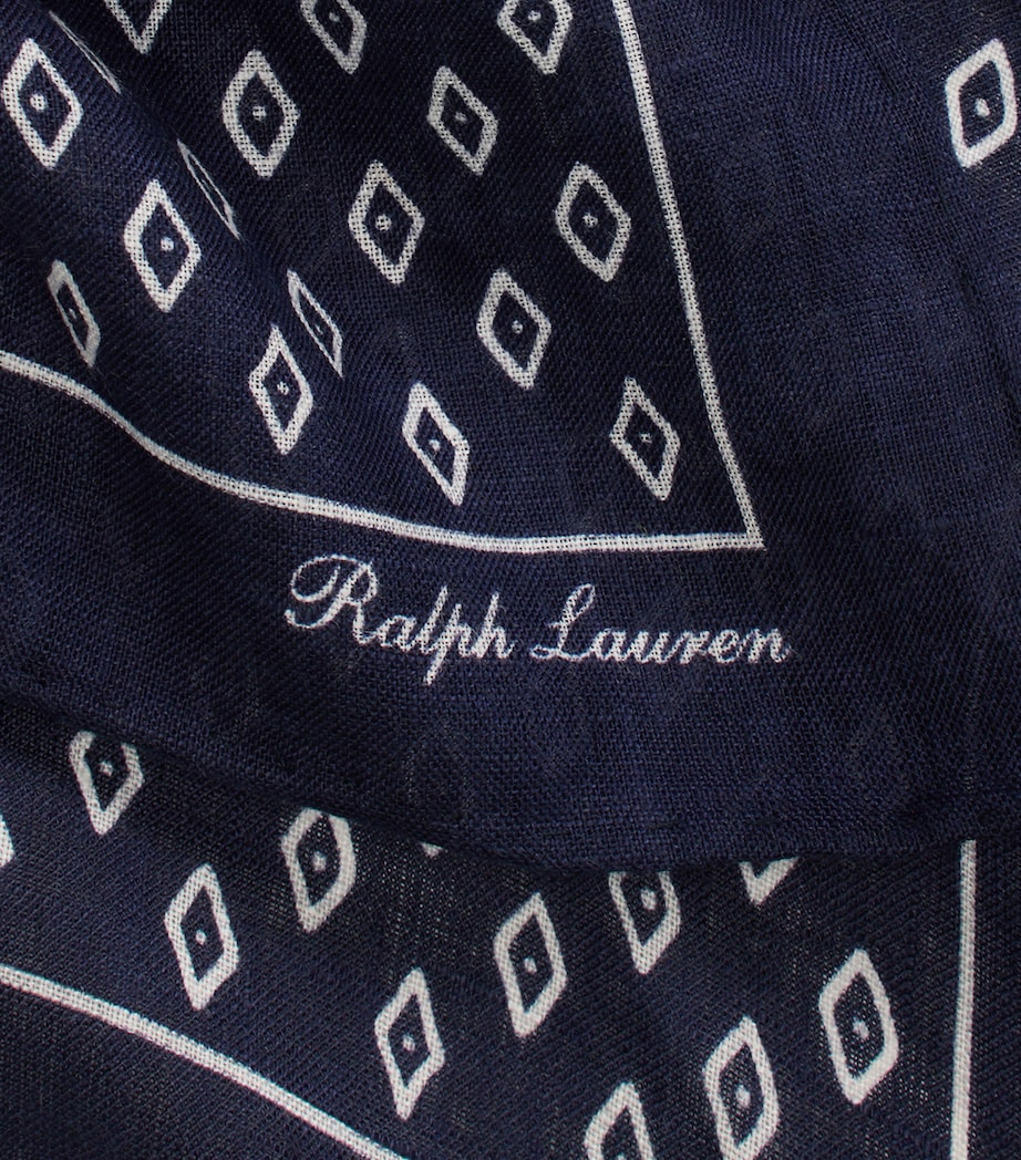 Ralph Lauren Collection Linen Art Deco Neckerchief Natural Image 5
