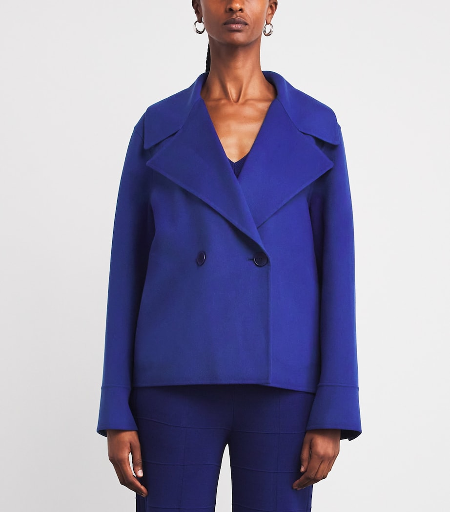 Wool-Silk Rollet Coat COBALT Image 3