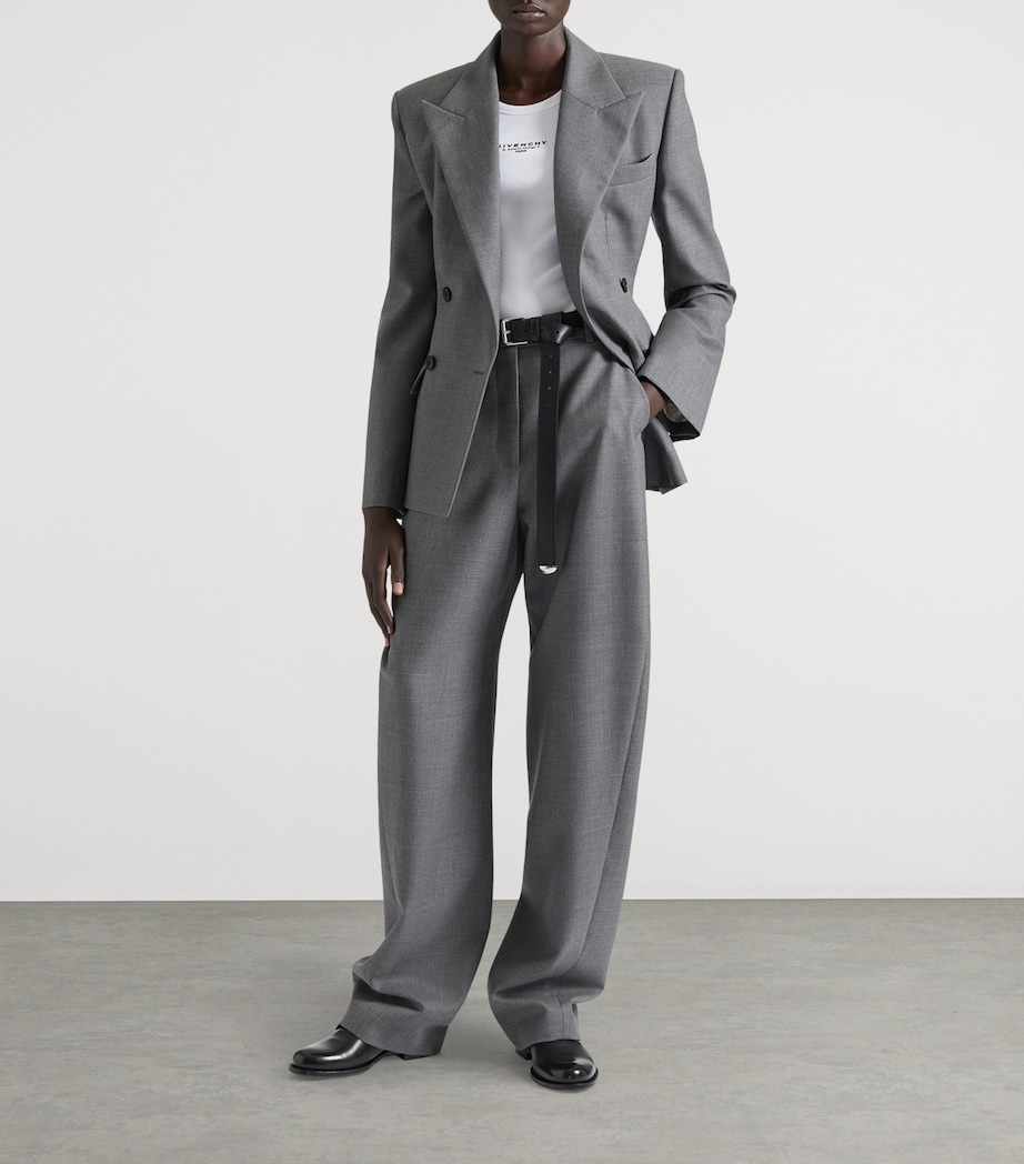 Wool Double-Breasted Blazer MEDIUM GREY Image 2