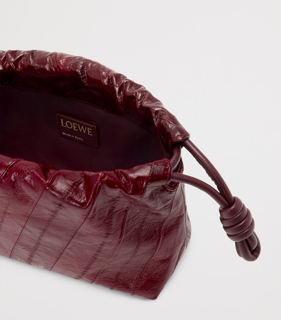 Mini Eel Leather Flamenco Purse BURGUNDY Image 9