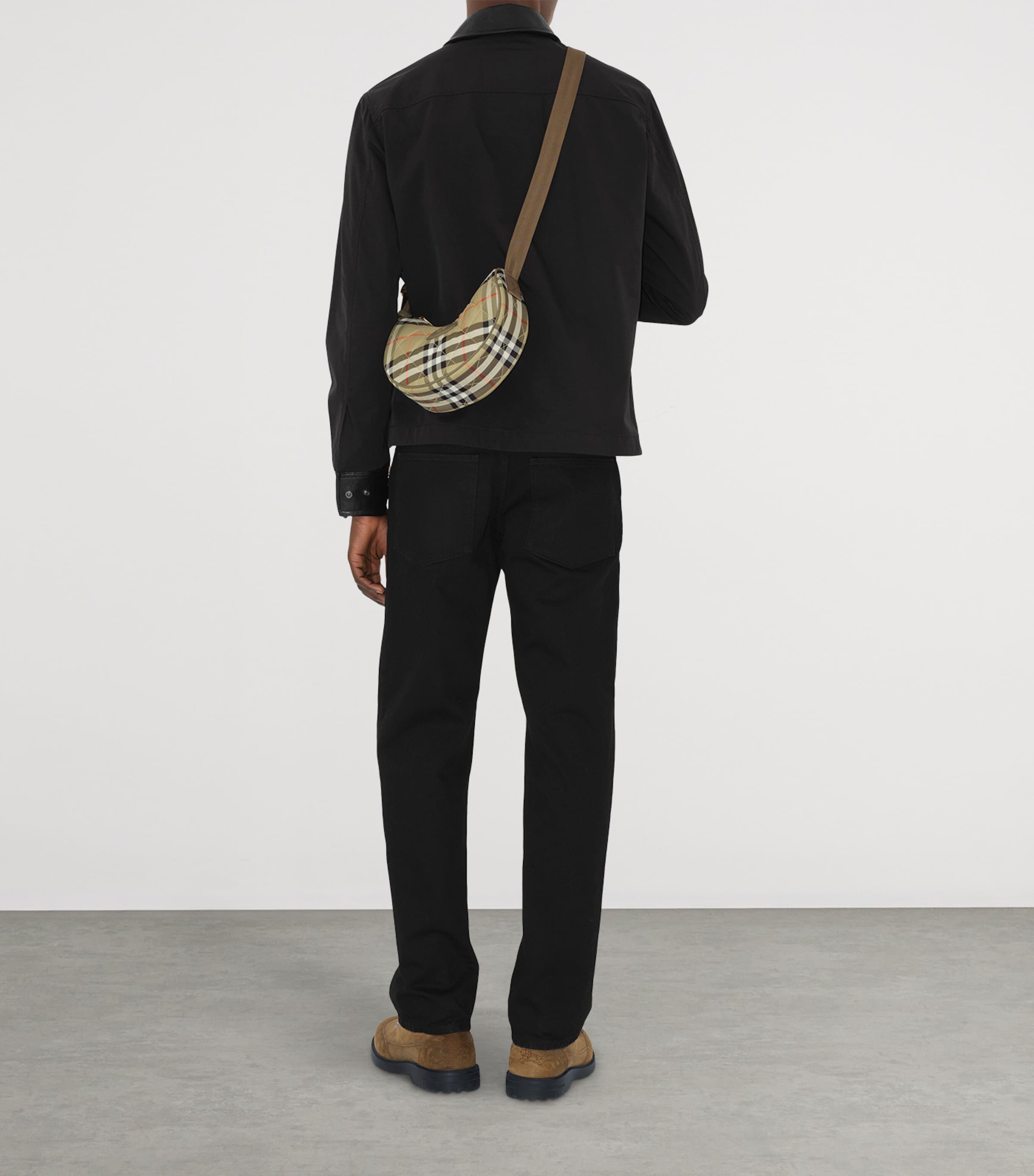 Check Horseshoe Cross-Body Bag SAND Image 5