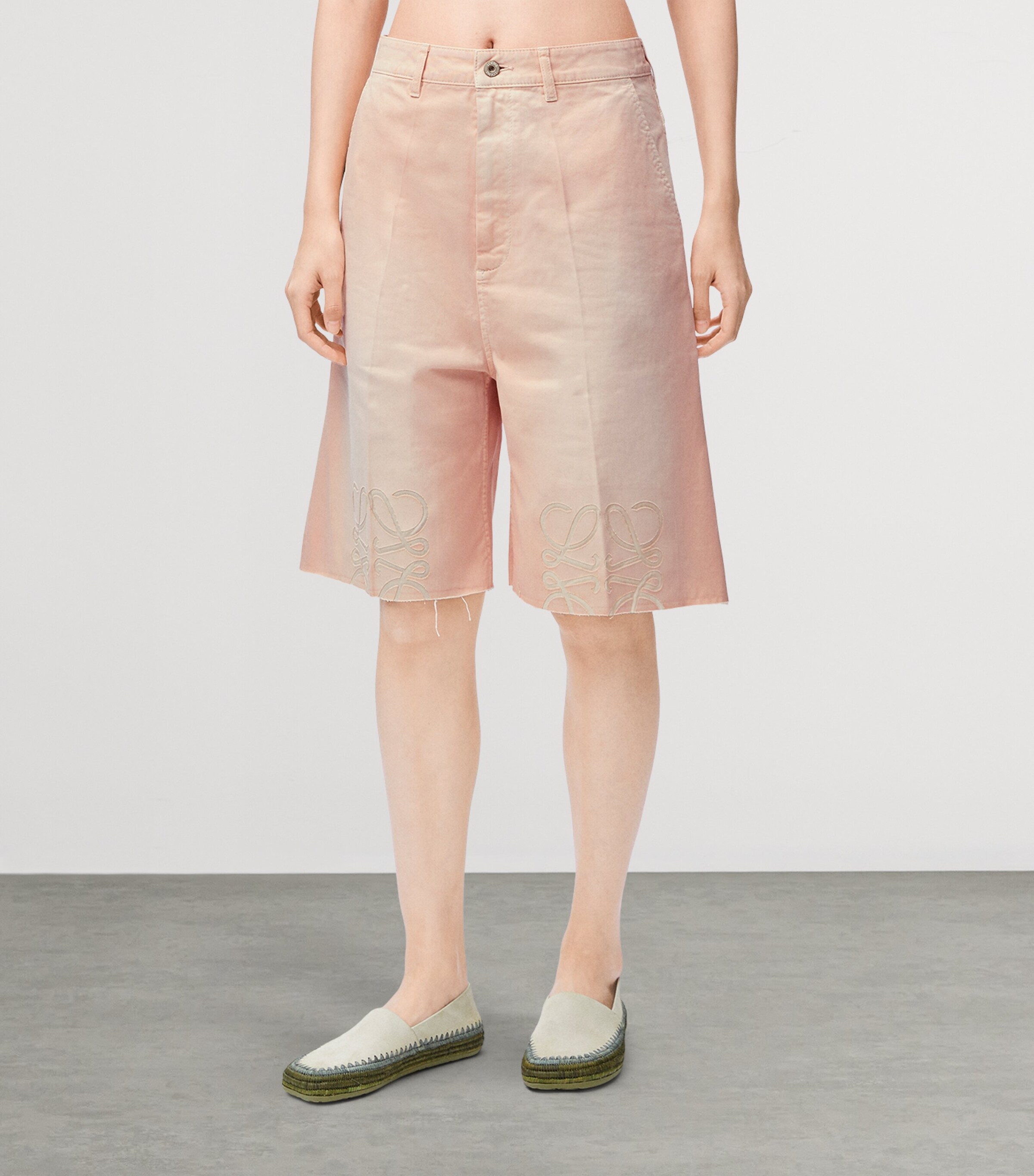 LOEWE x Paula's Ibiza Leather-Trim Anagram Shorts | Harrods US