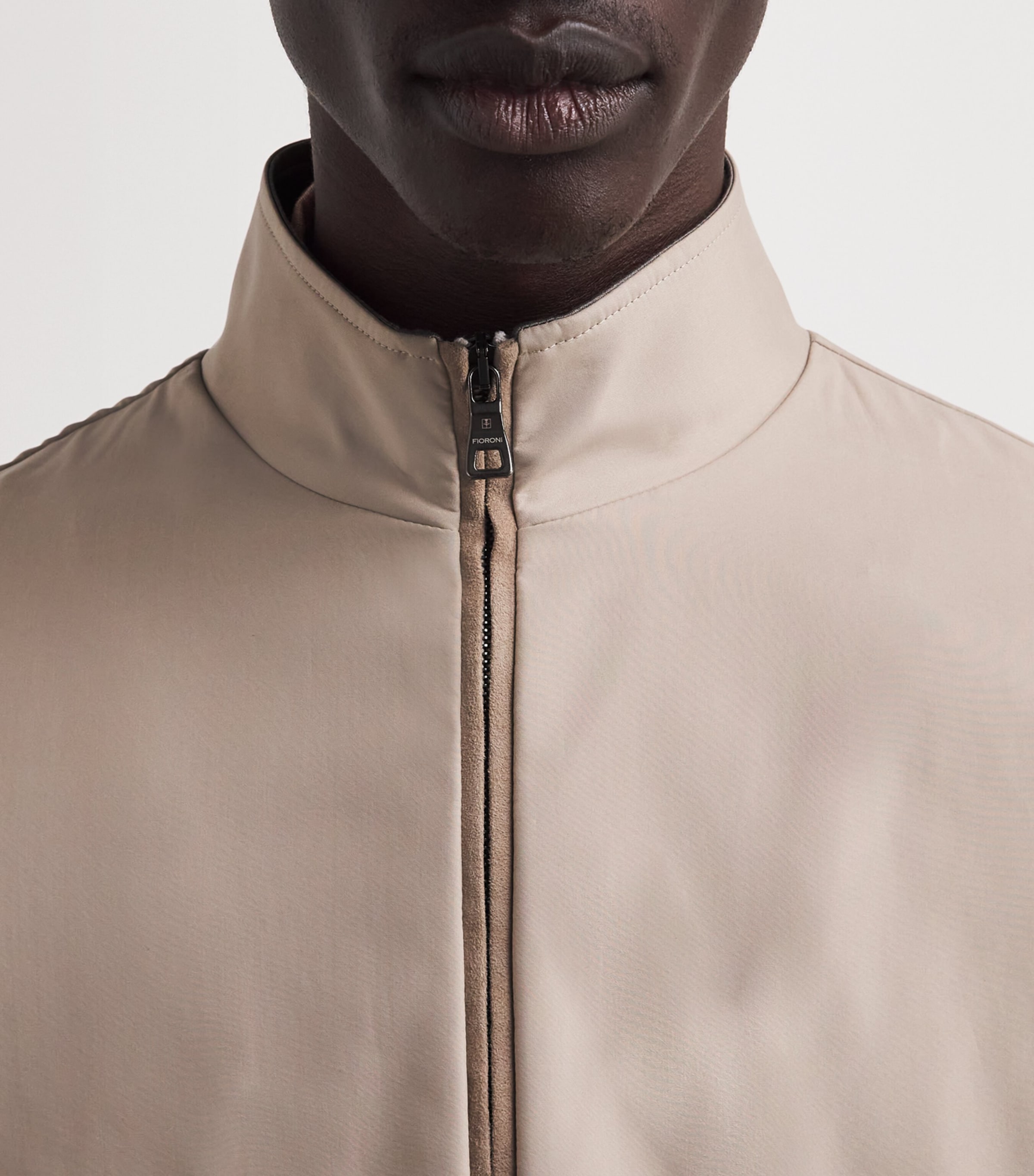 Fioroni Cashmere Mens Silk Bomber Jacket Ieam Avori Image 3