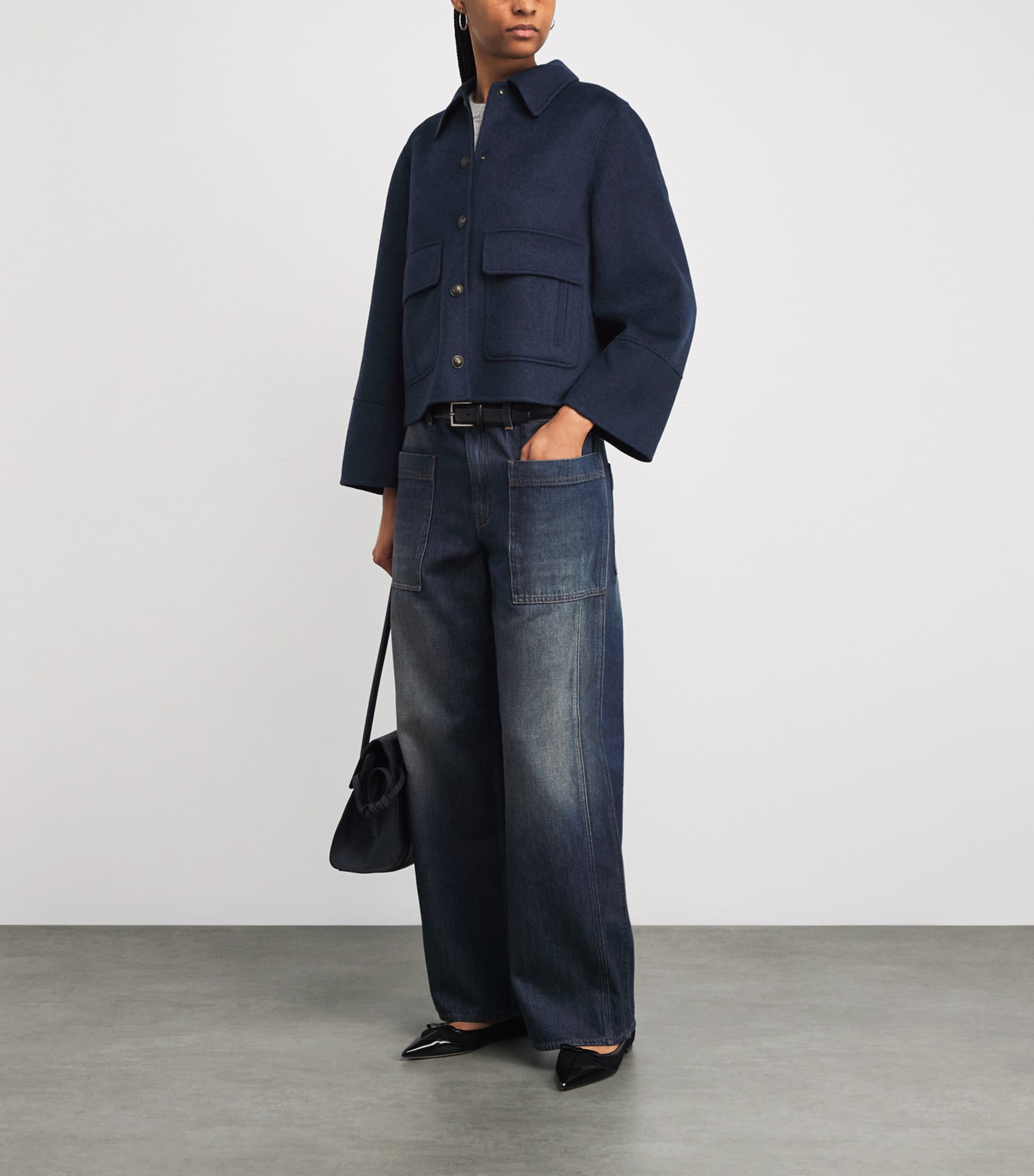 Wool-Cashmere Twin-Pocket Jacket NAVY/BLACK Image 2