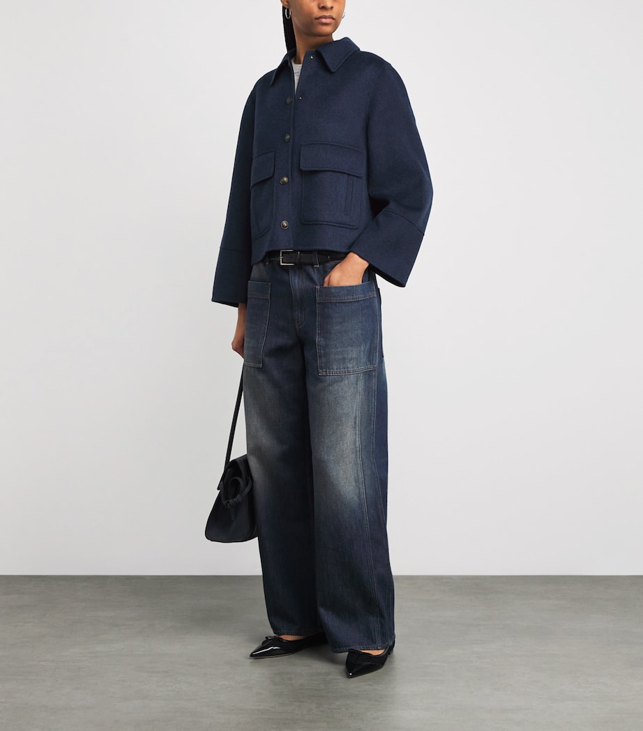 Wool-Cashmere Twin-Pocket Jacket NAVY/BLACK Image 2