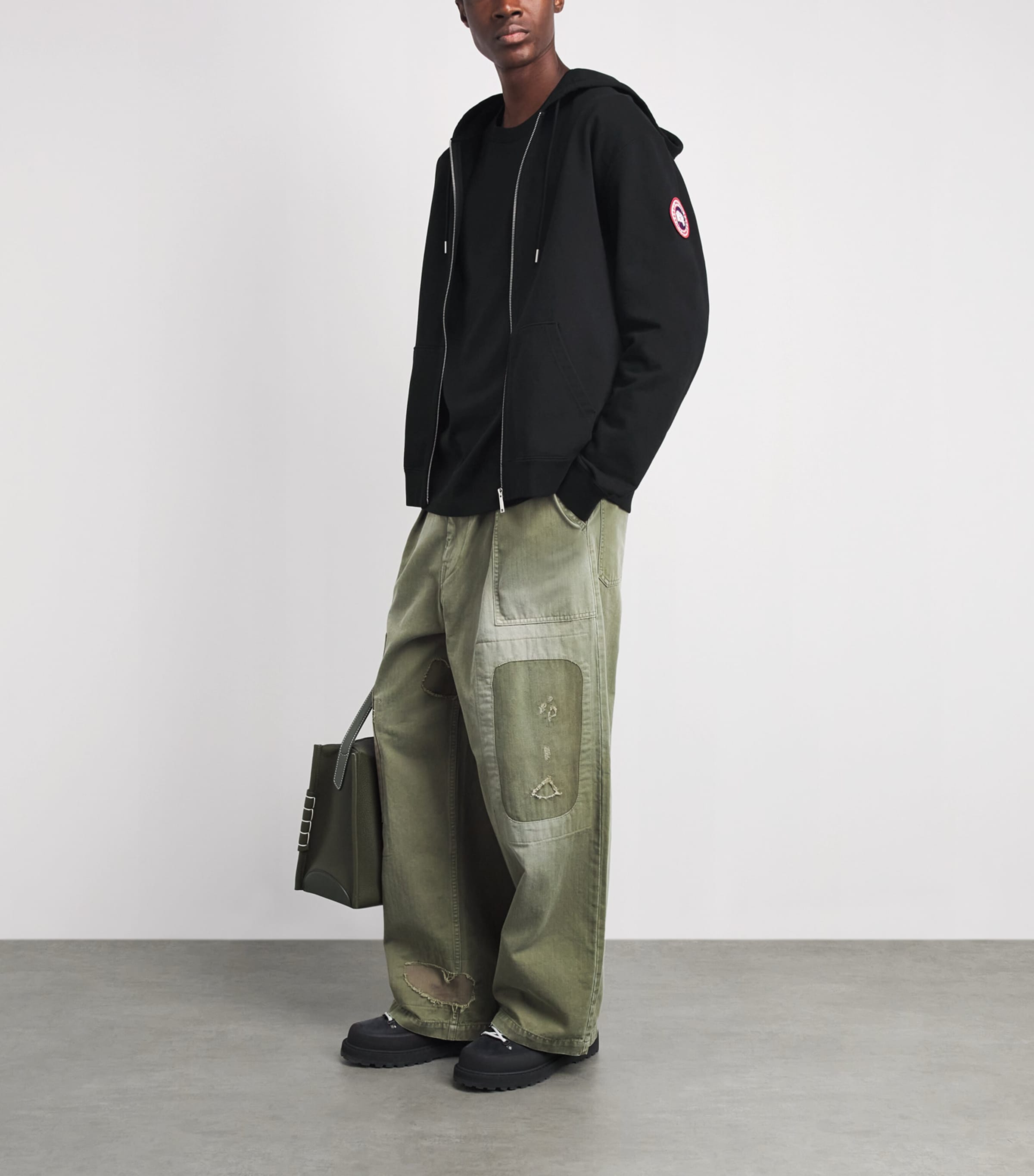 Canada Goose Mens Organic Cotton Loon Hoodie Black Image 2