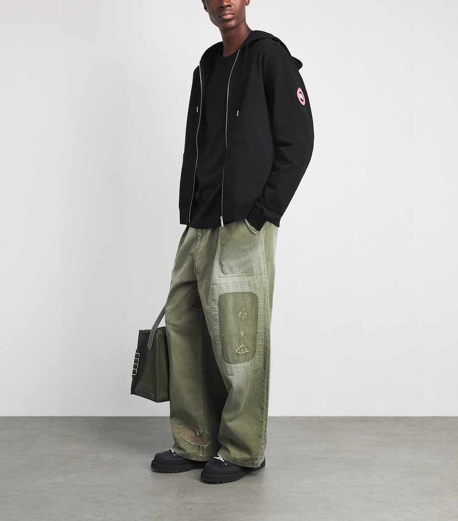 Canada Goose Mens Organic Cotton Loon Hoodie Black Image 2