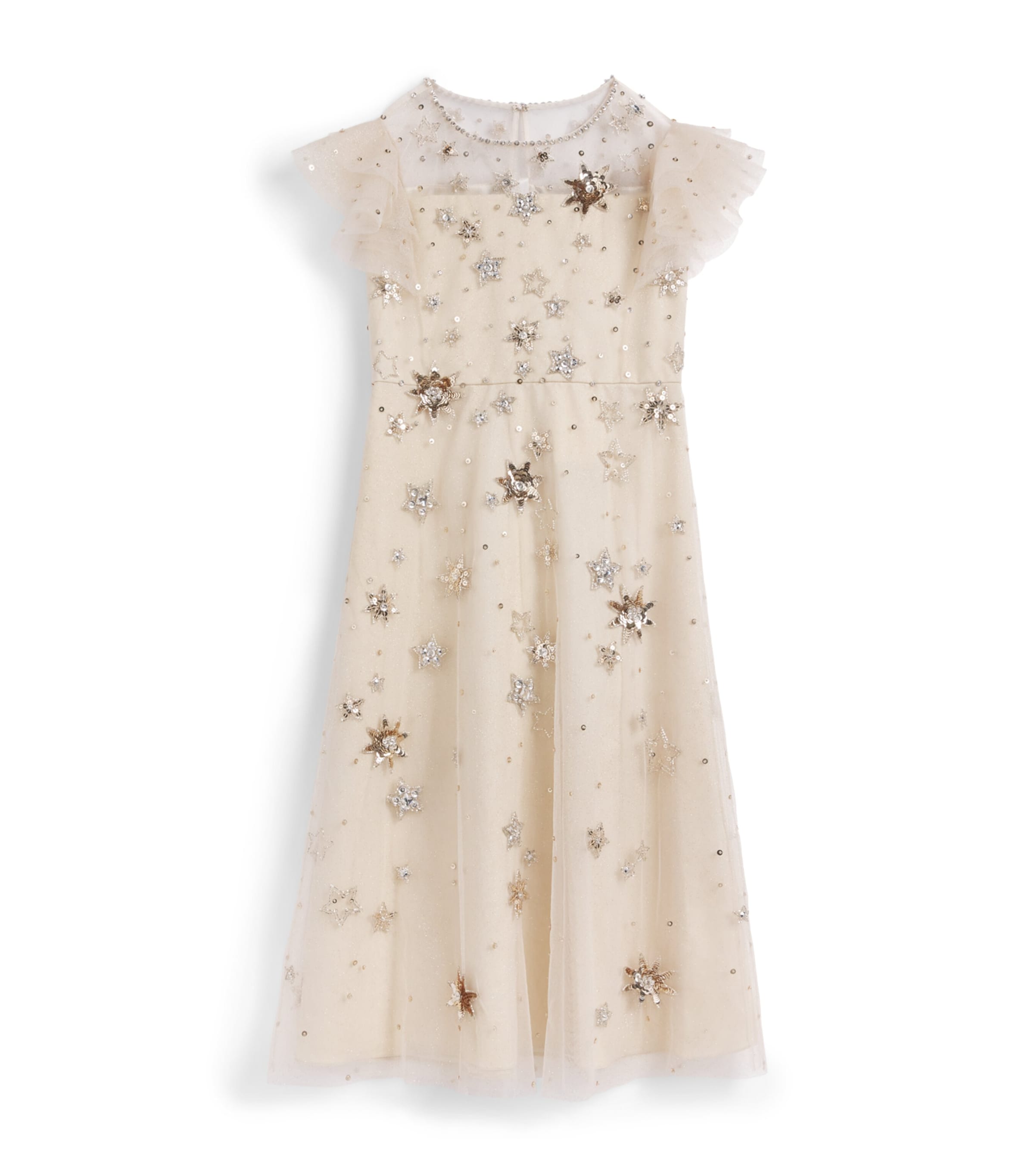 Jenny Packham Kids Tulle Embellished Nara Dress (8-12 Years) Pale Illusion Image 1