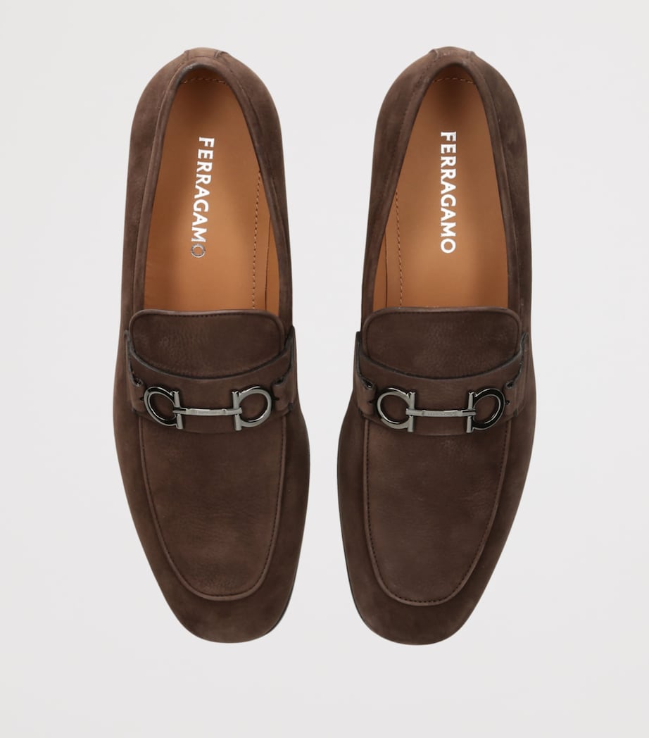 Salvatore Ferragamo Suede Balty Loafers Dark Brown Image 3