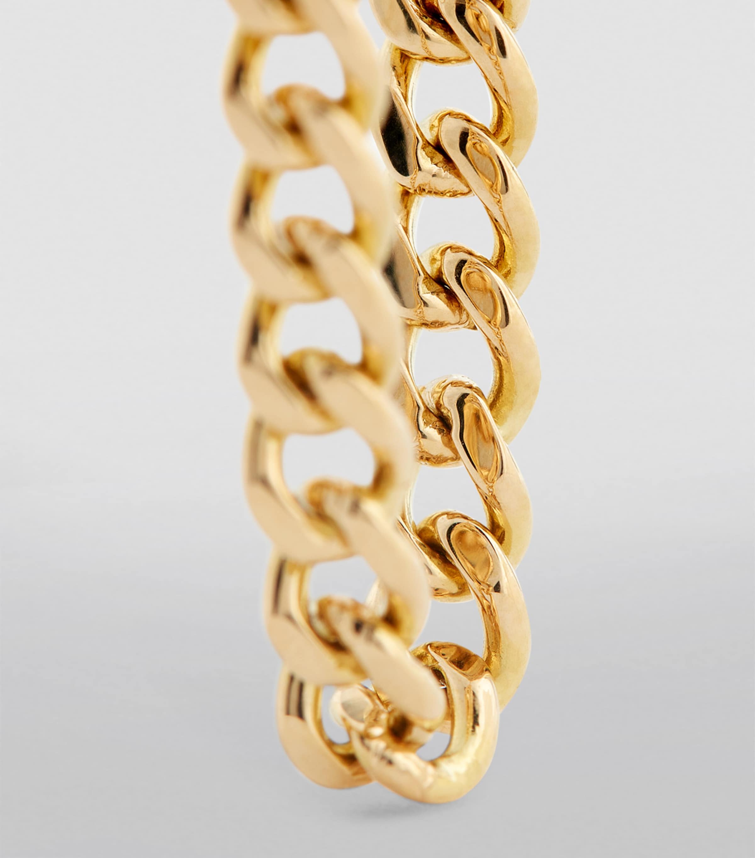 Yellow Gold and Diamond Cuban Chain Single Earring YELLOW GOLD Image 6