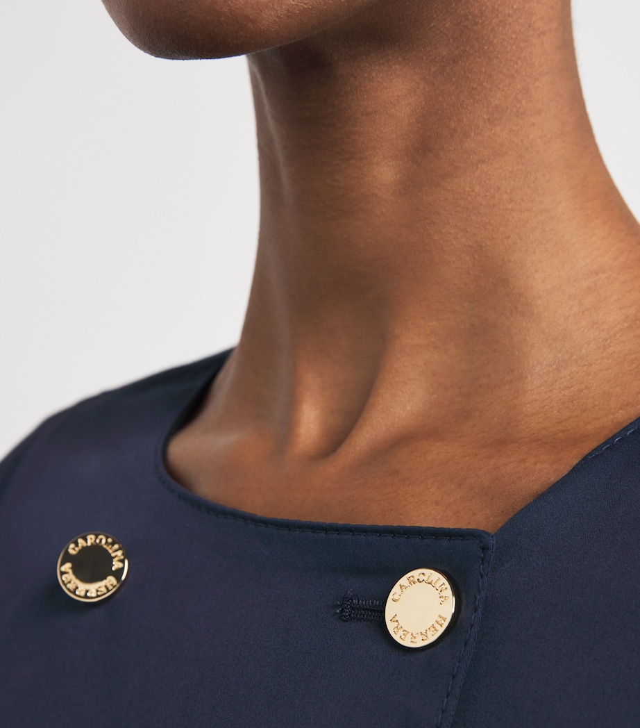 Cotton-Blend Double-Breasted Midi Dress 493 MIDNIGHT Image 4