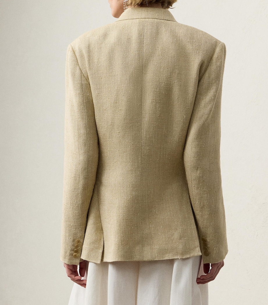 Silk-Linen-Blend Vanessa Jacket LIGHT TAN MULTI Image 3
