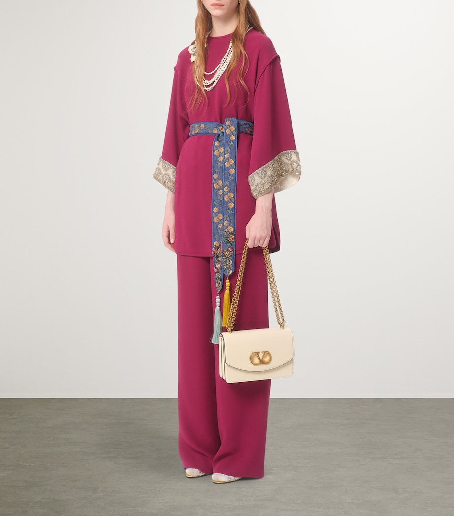 Valentino Womens Silk Wide-Leg Trousers Image 6