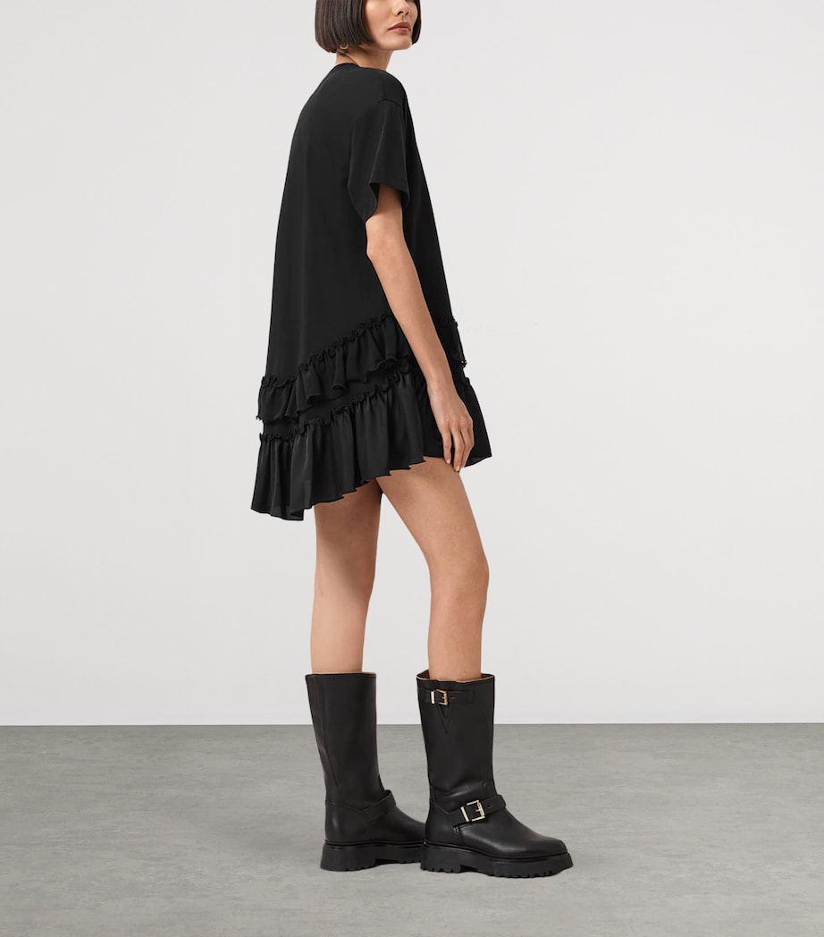 AllSaints Womens Organic Cotton Feyre Mini Dress Black Image 7