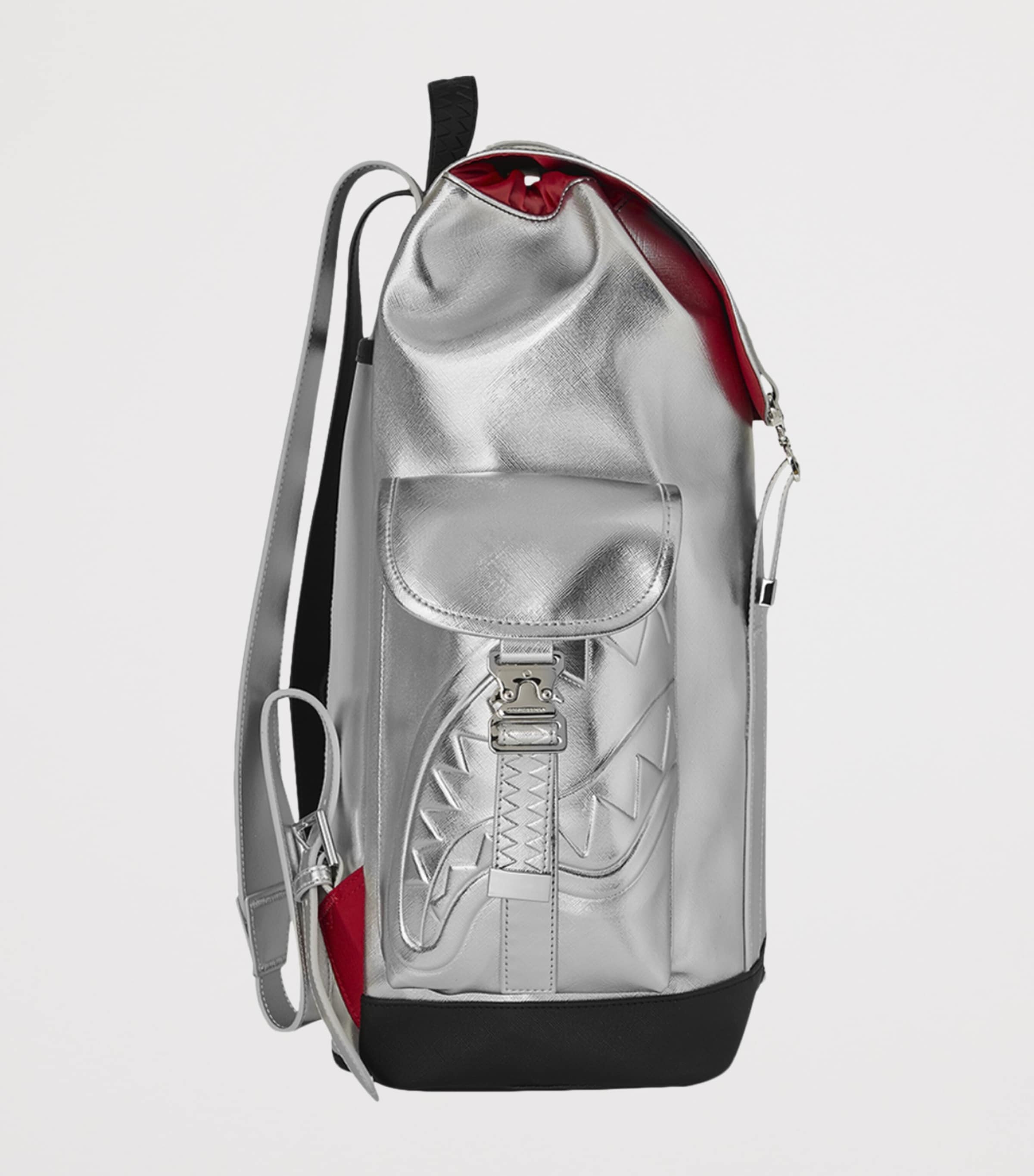 Sprayground Side Drip Flap Backpack Silver Side Drip Image 3