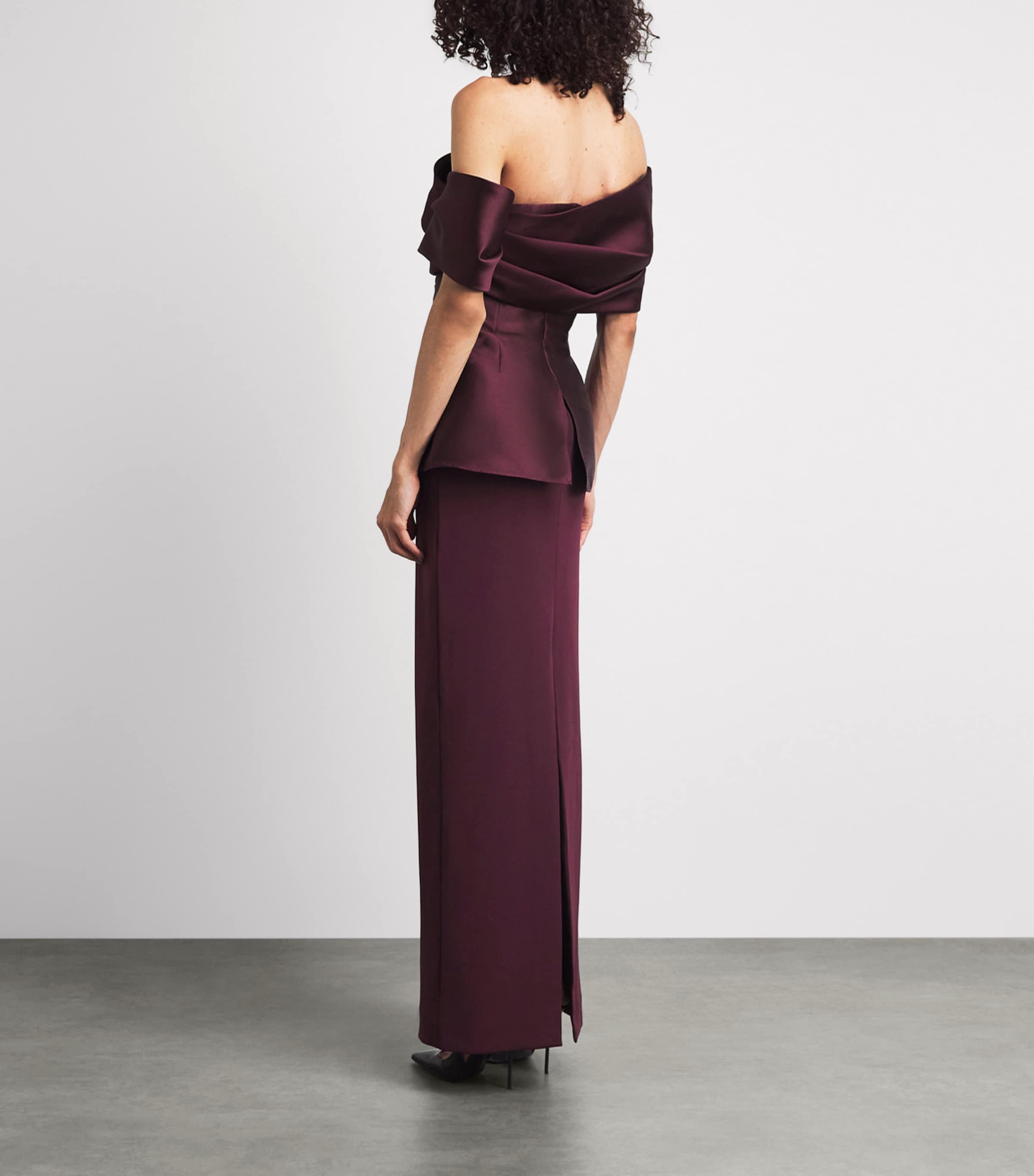 Solace London Womens Satin Lucine Maxi Dress Grape Image 4