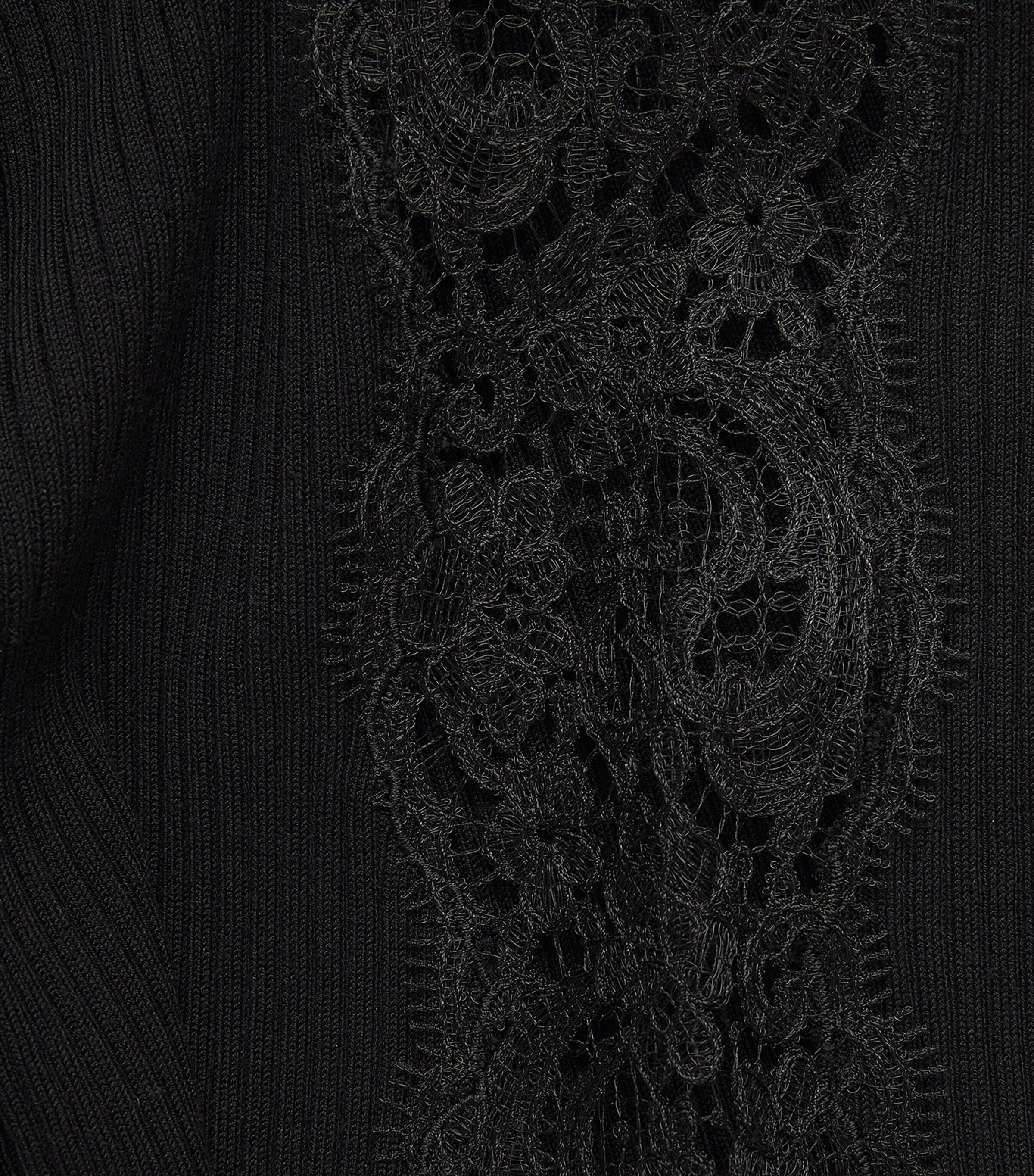 Sandro Paris Womens Ribbed Lace-Trim Cardigan Black Image 6
