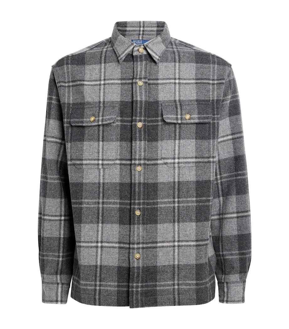 Wool Classic Fit Plaid Overshirt GREY HEATHER MULTI Image 1