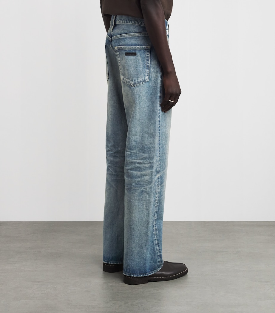 Fear Of God Mens Faded Straight Jeans Vintage Indigo Image 5