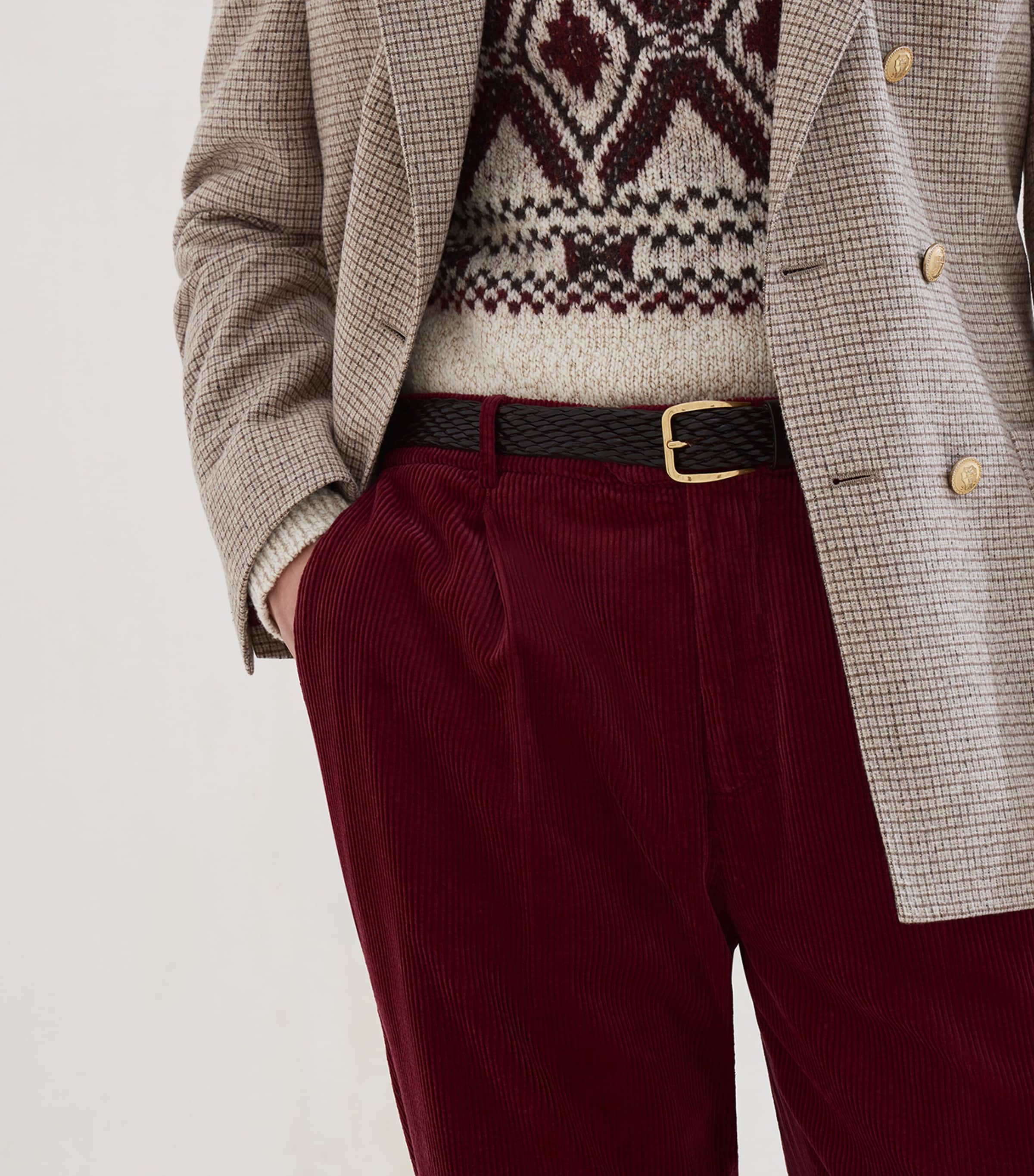 Cotton Corduroy Leisure Fit Trousers C6032 Image 5