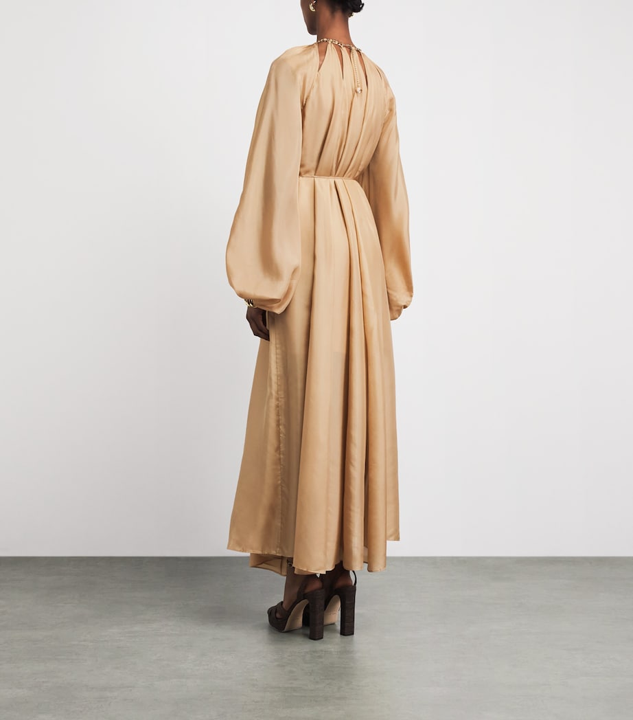 Zimmermann Womens Silk Chain Detail Mahon Maxi Dress Champagne Image 4