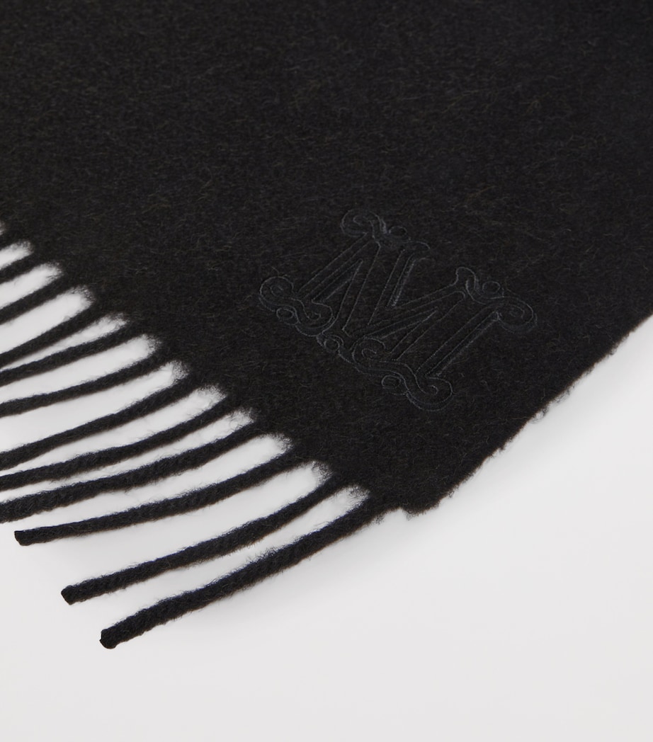 Max Mara Camel Wool Scarf Black Image 4
