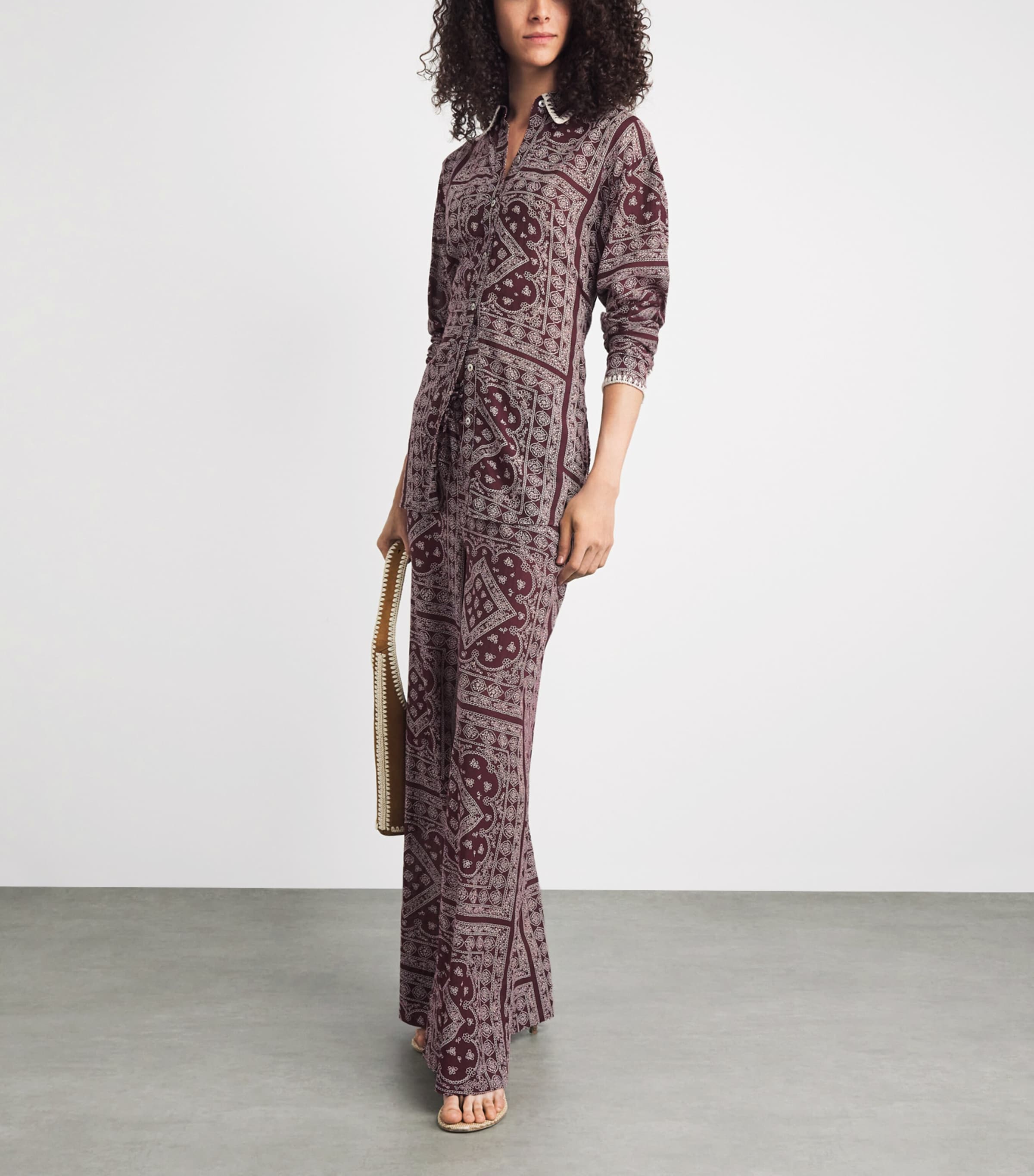 Veronica Beard Womens Paisley Print Lloyd Shirt Raisin/dove Image 2