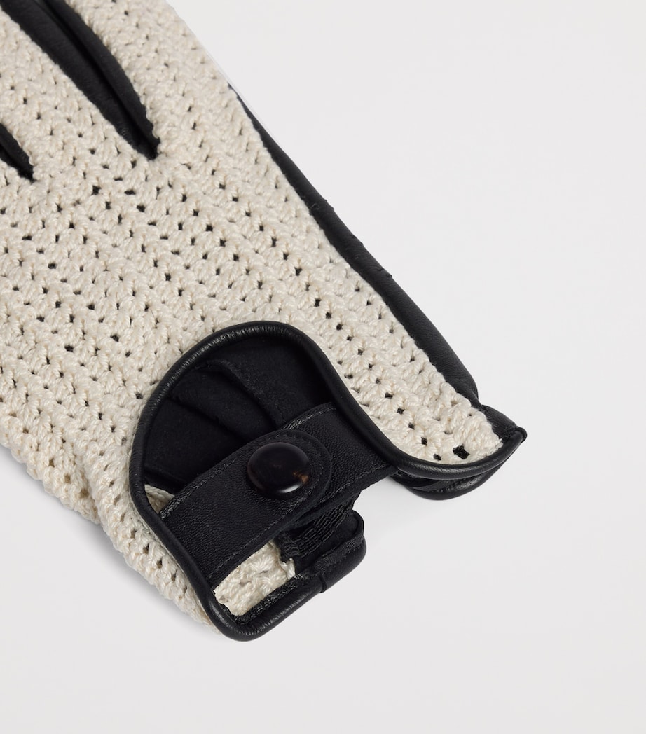 Dunhill Leather-Crochet Driving Gloves Image 2