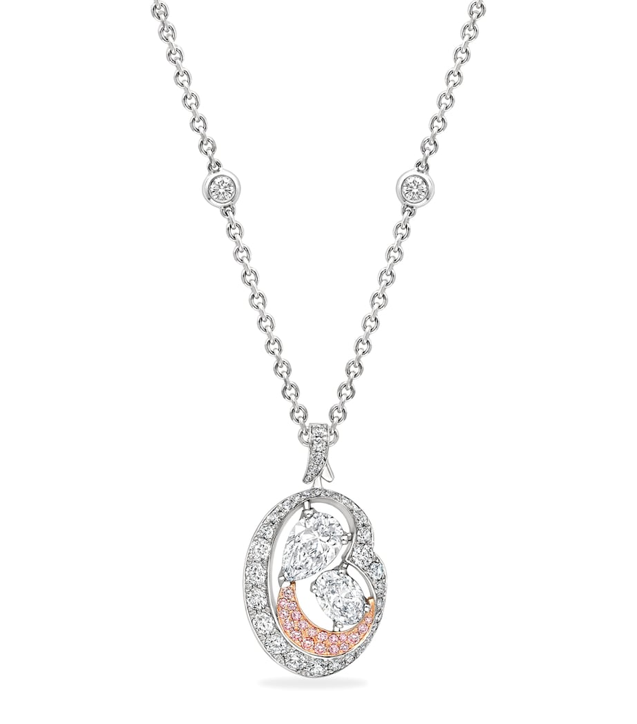 Platinum, Rose Gold and Diamond National Gallery Motherhood Necklace PLATINUM Image 1