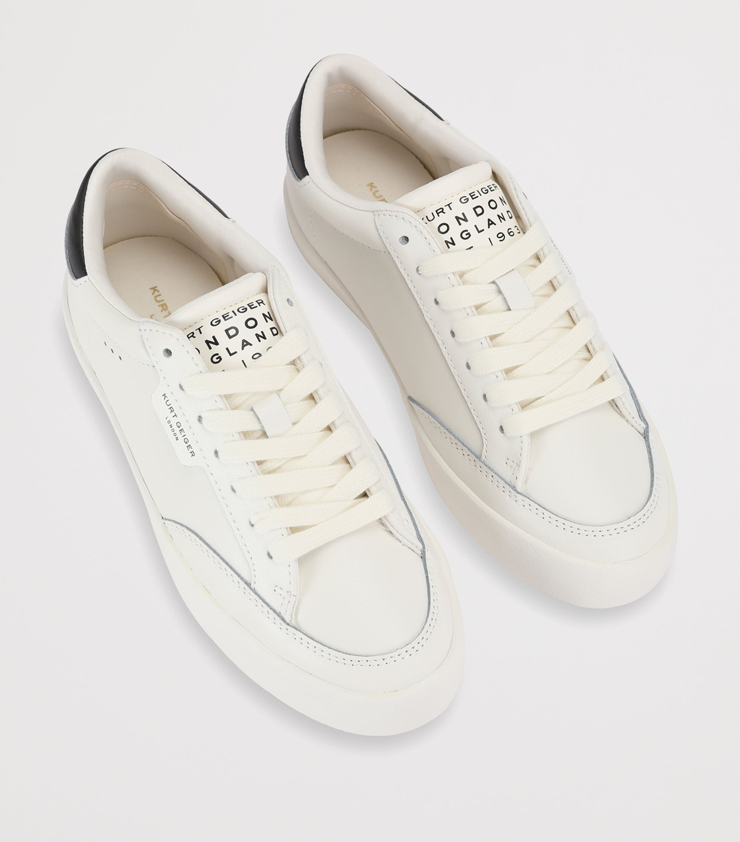 Kurt Geiger London Leather London Sneakers White/blk Image 4