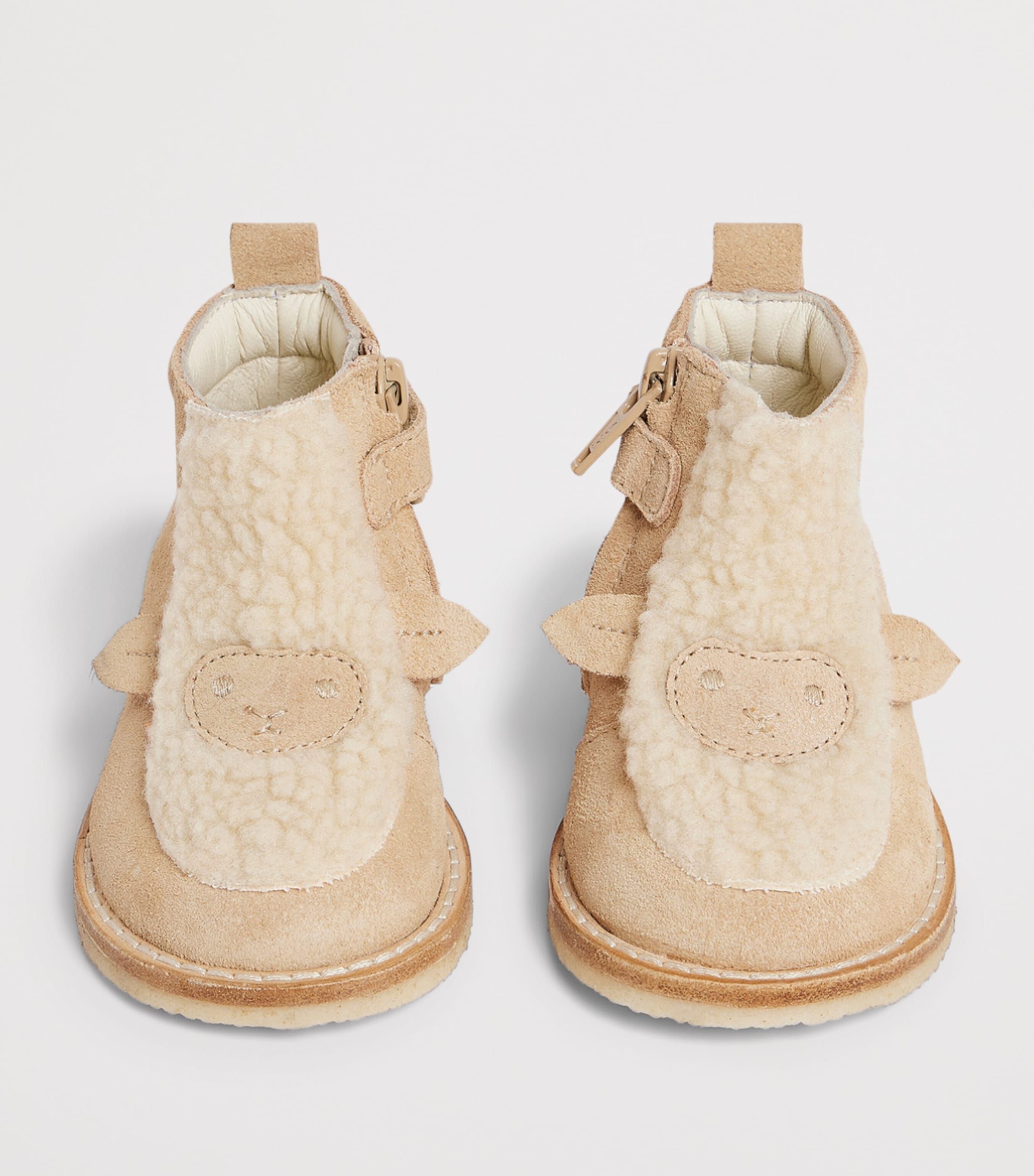 Bonpoint Suede Mike Derby Shoes Beige Image 2