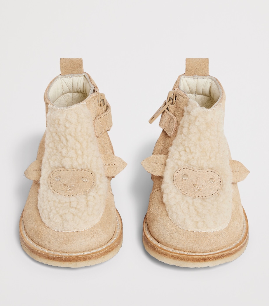 Bonpoint Suede Mike Derby Shoes Beige Image 2