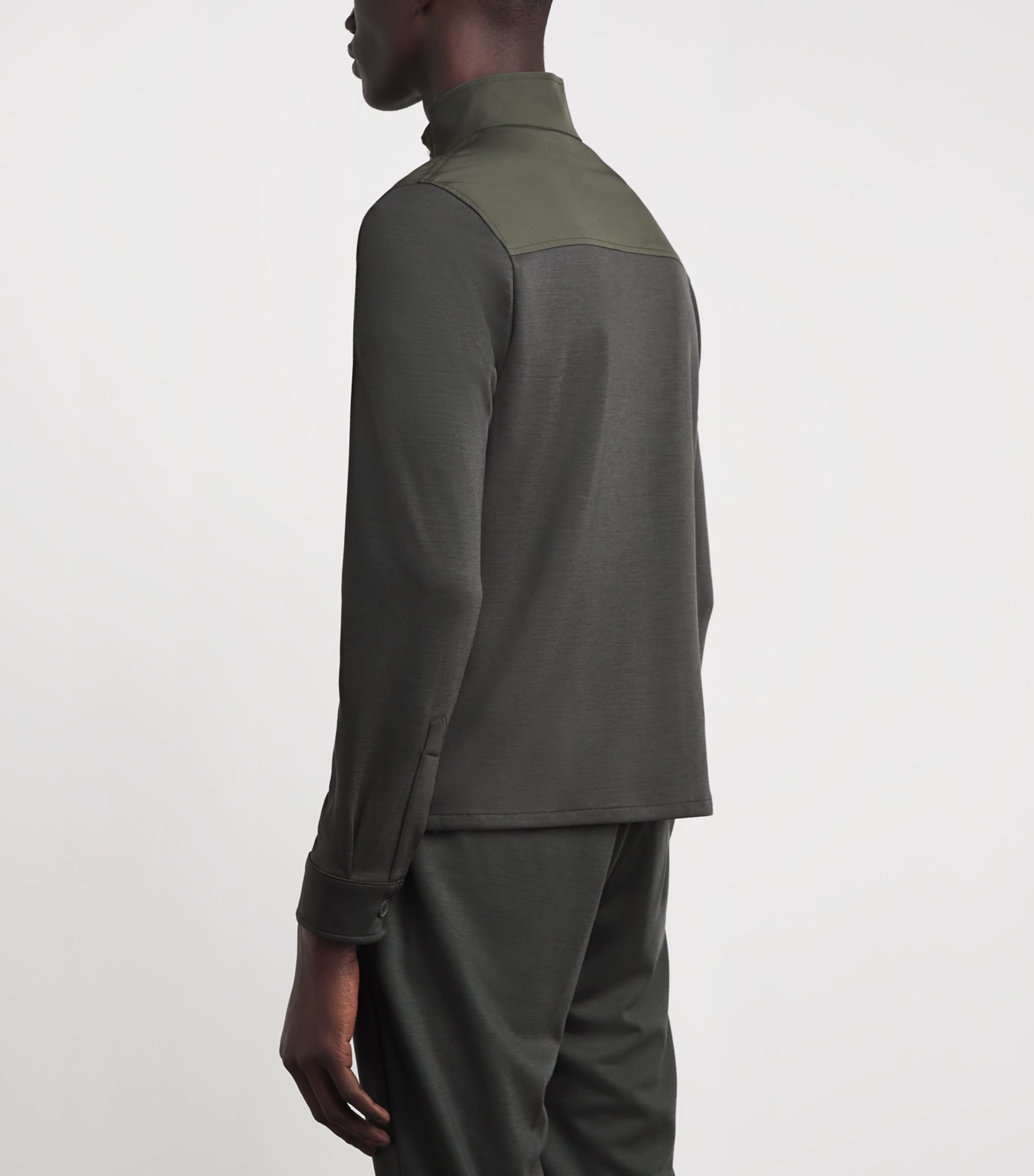Marco Pescarolo Mens Hybrid Jersey Jacket Green Image 5