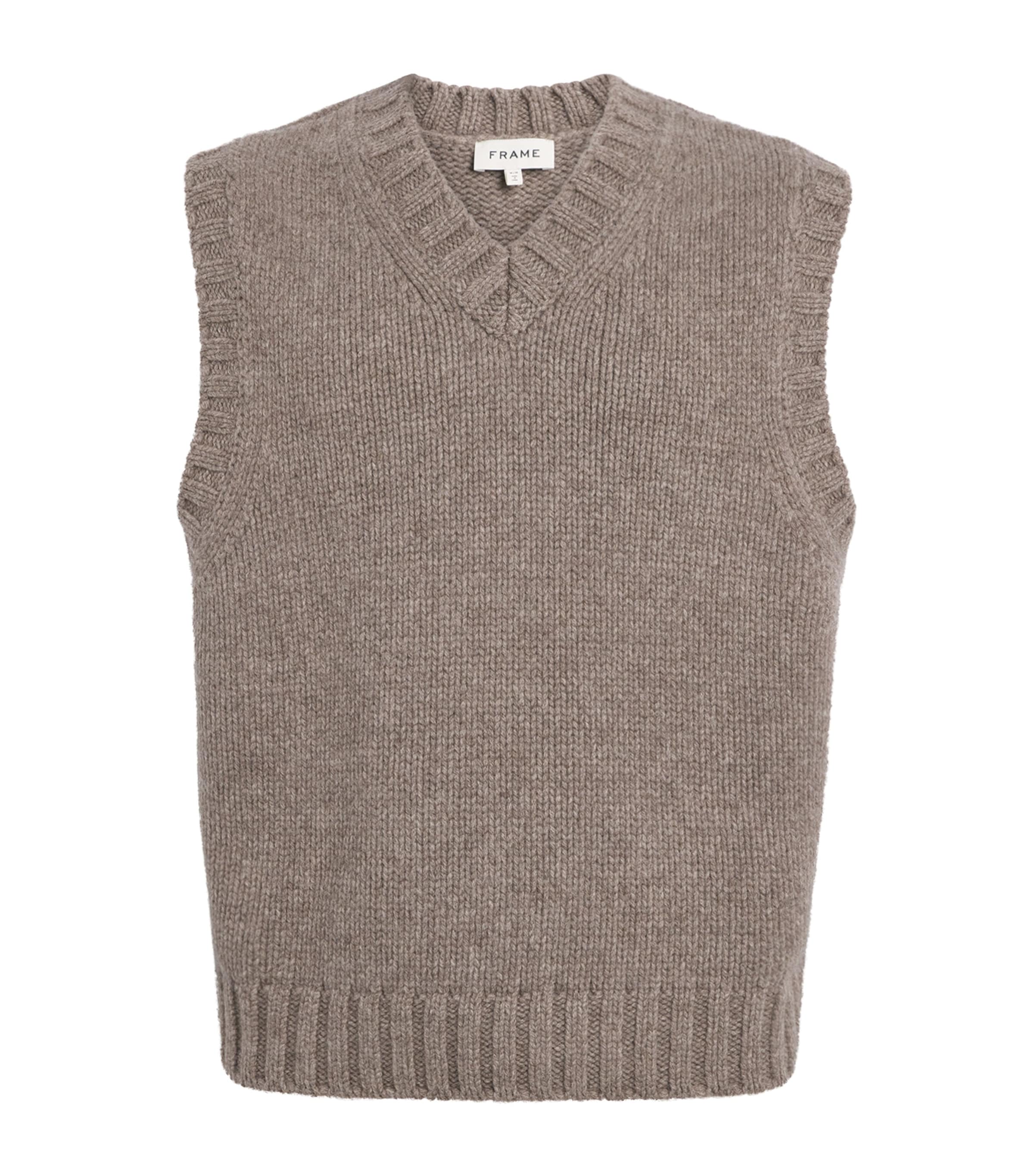 Frame Yak And Wool Sweater Vest In Brown