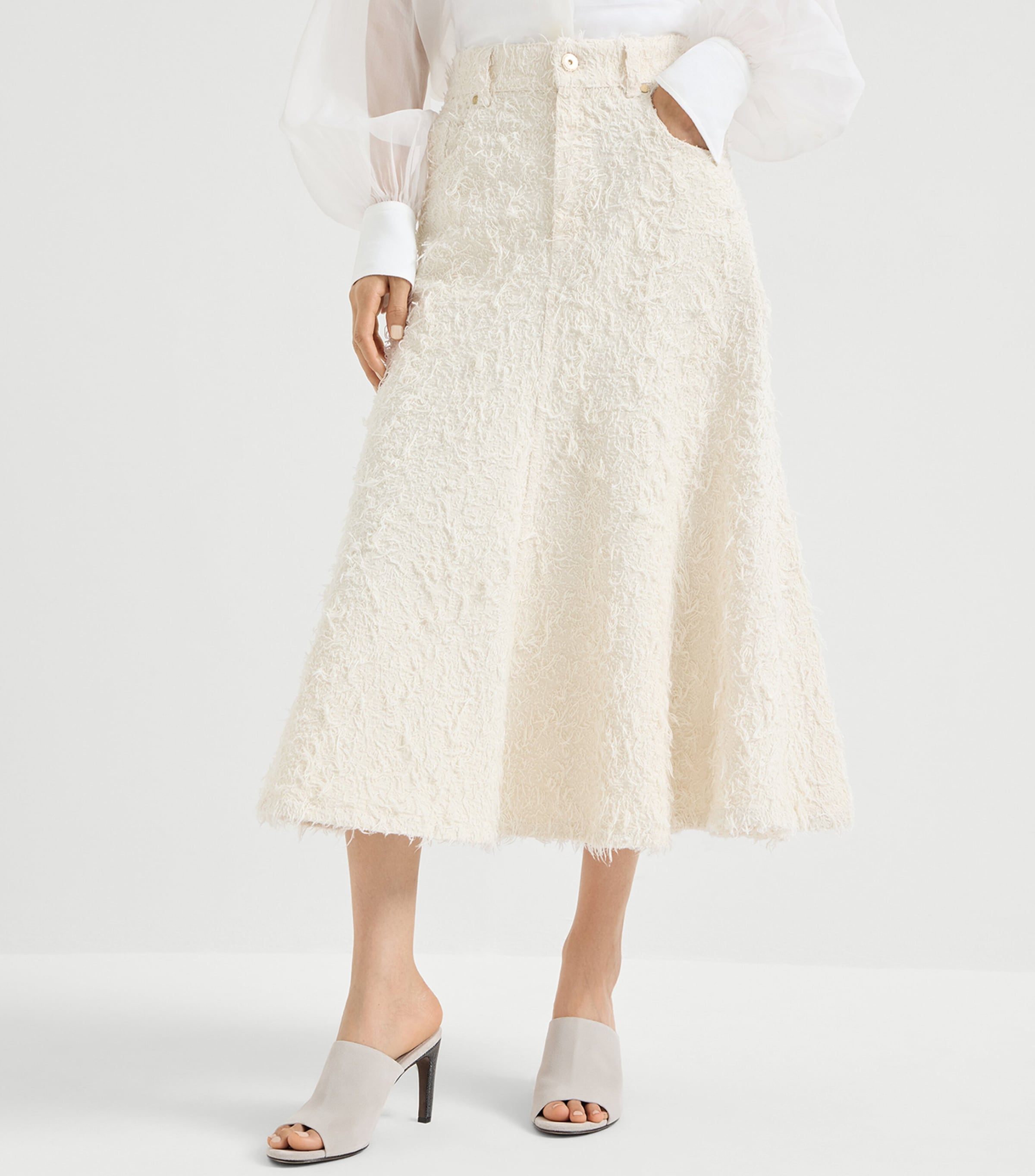 Denim Midi Skirt C001 Image 3