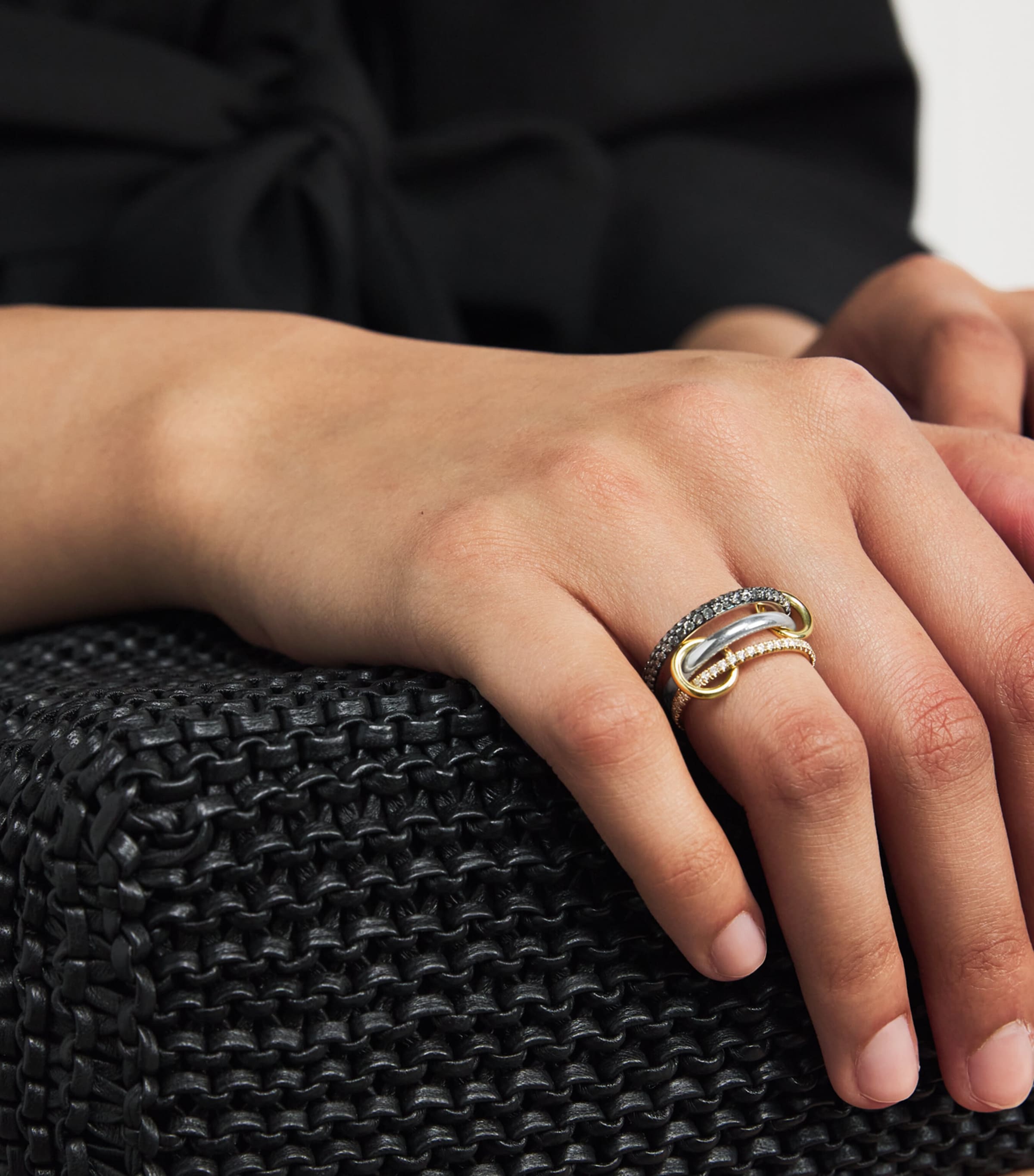 Mixed Gold and Diamond Scorpio Ring STERLING SILVER Image 2