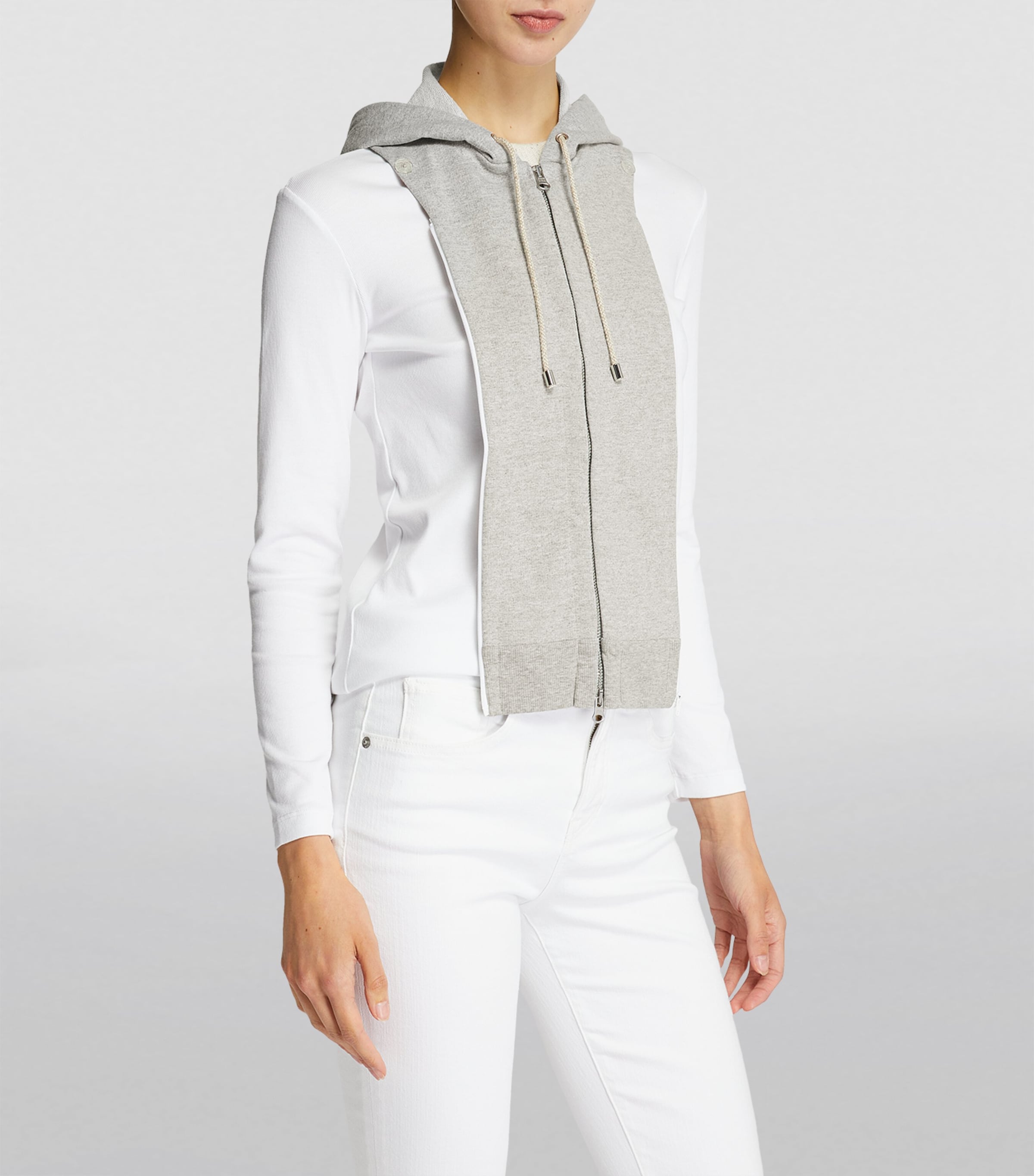 Zip-Up Hooded Dickey HEATHER GREY Image 3