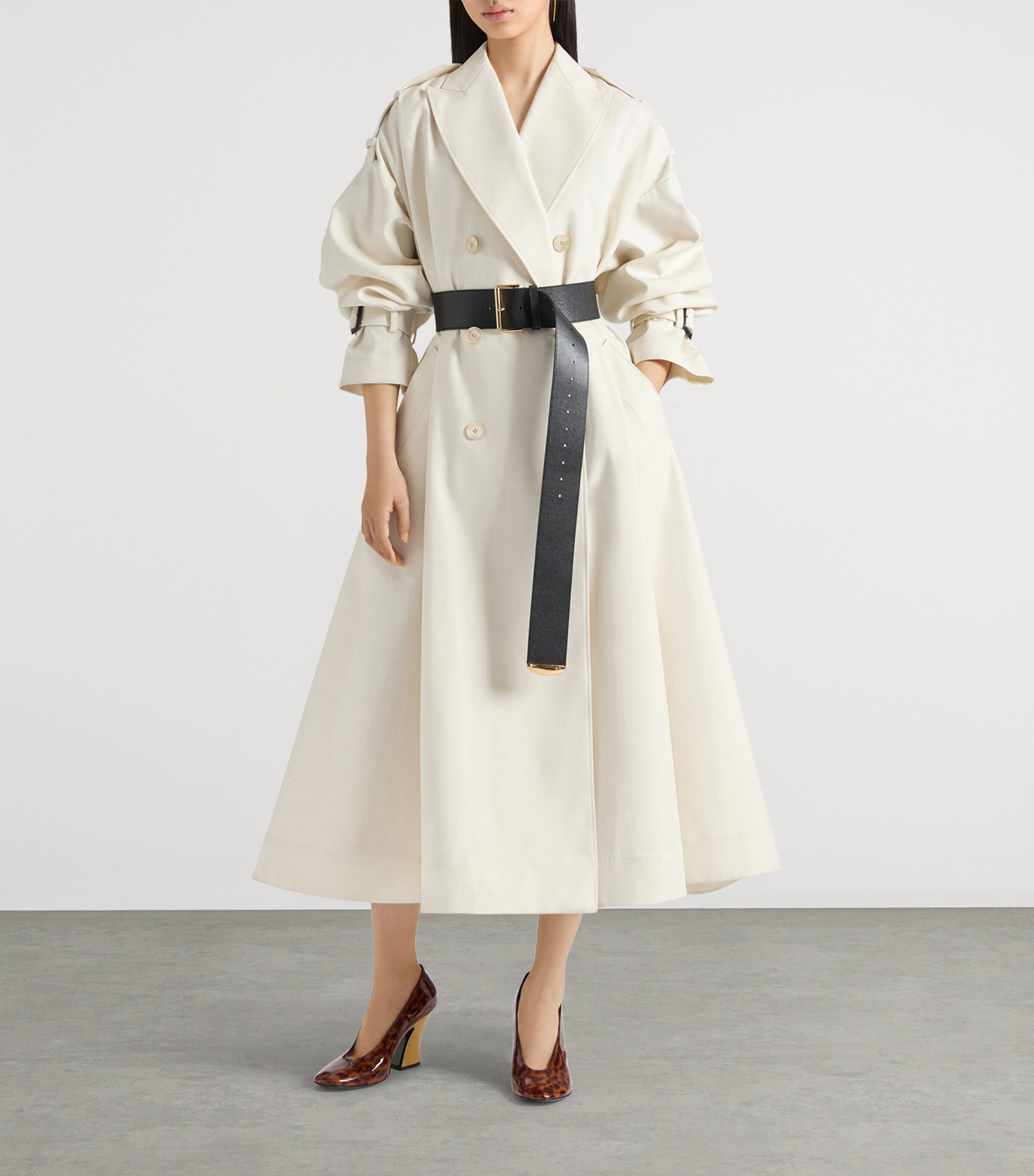 Cotton Belted Trench Coat IVORY Image 2
