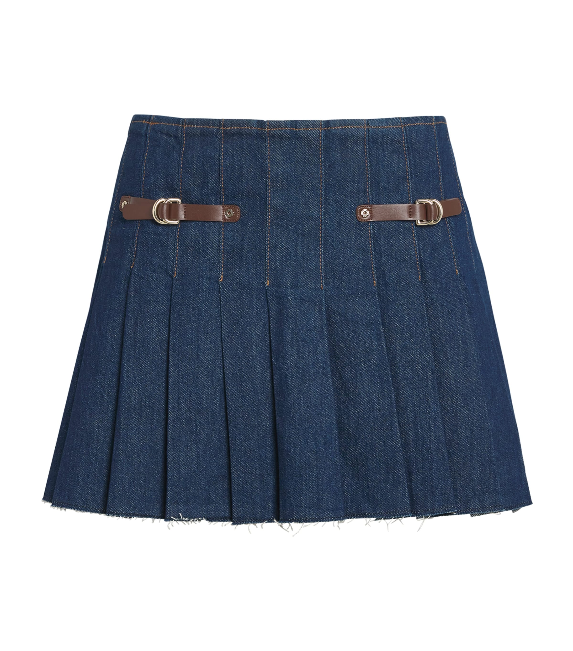 Maje Stretch Denim Mini Skorts In Blue