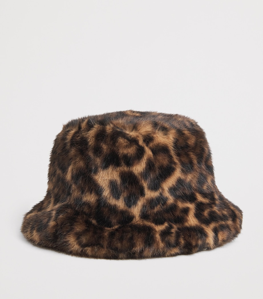 Faux Fur Leopard Bucket Hat LEOPARD Image 3