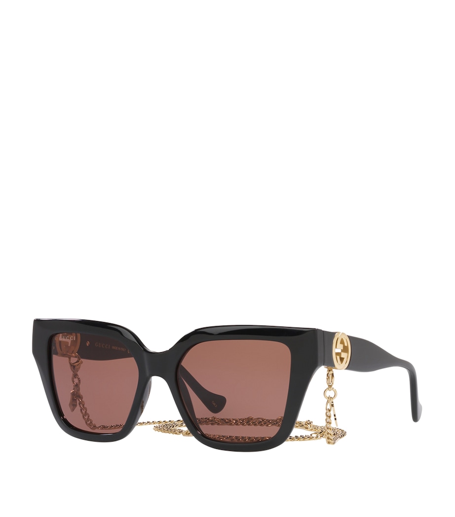 Rectangle Sunglasses with Chain 1100D1 Image 2