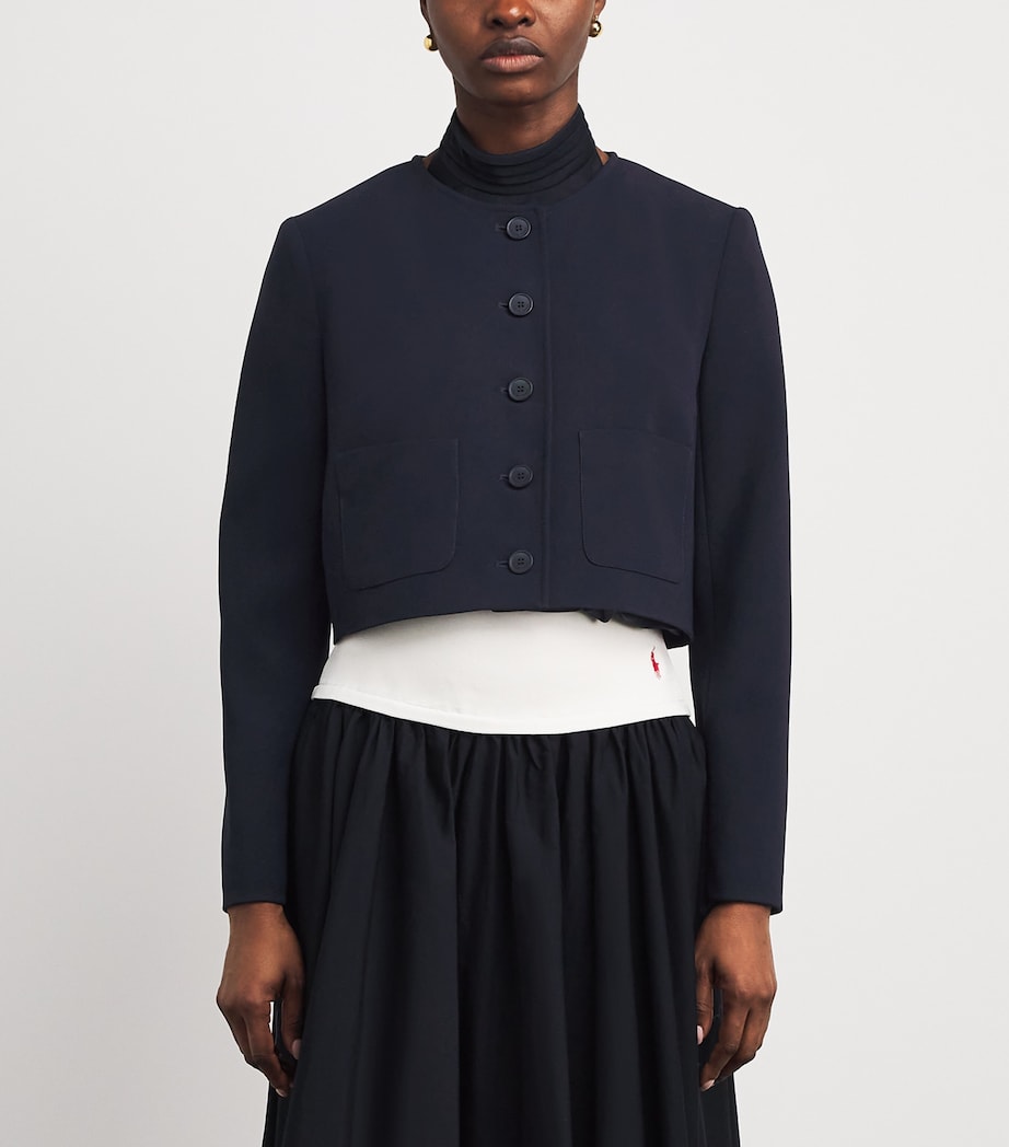 Claudie Pierlot Womens Round-Neck Cardigan Navy Image 4