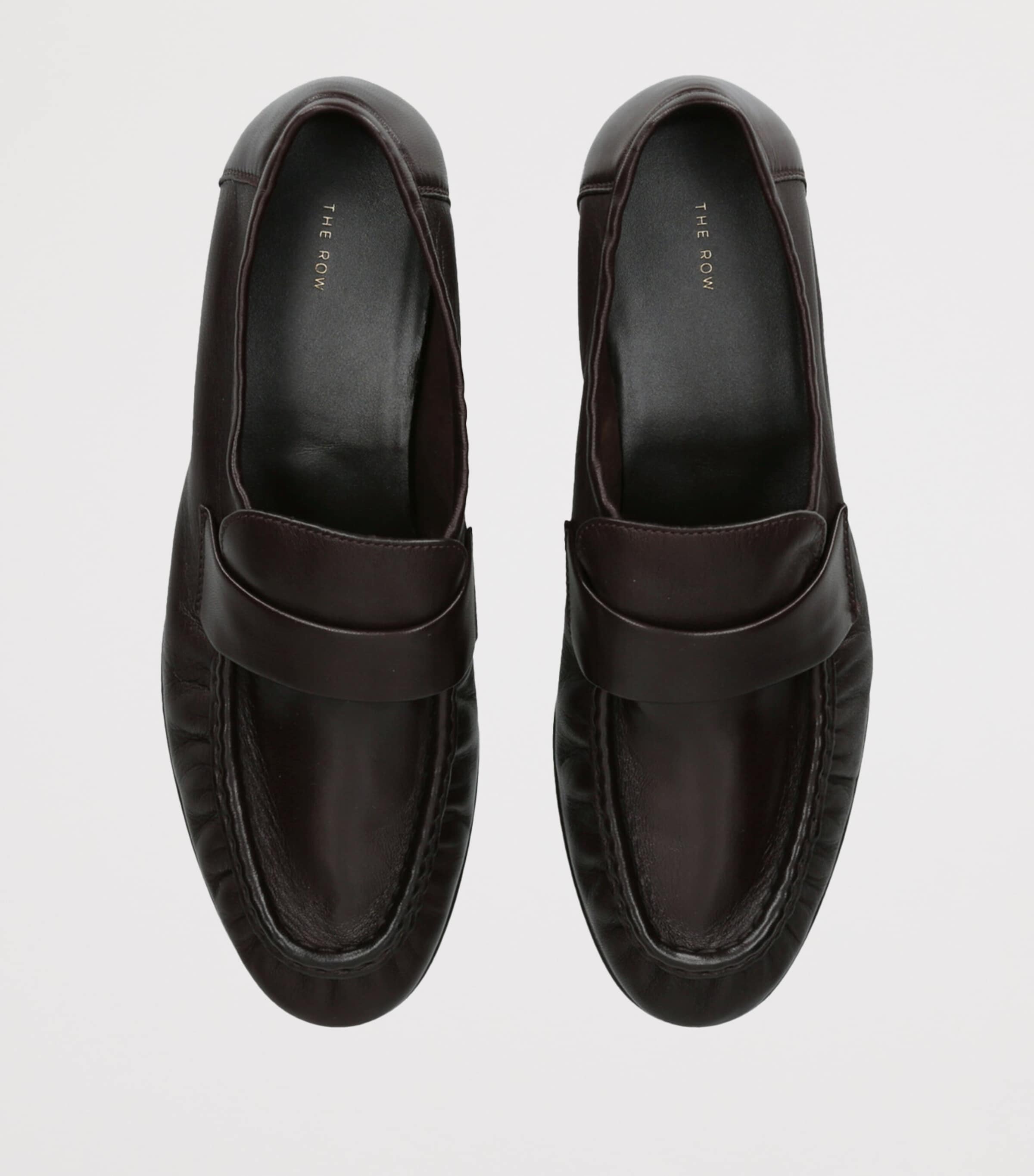 The Row Soft Leather Loafers Dark Brown Image 4
